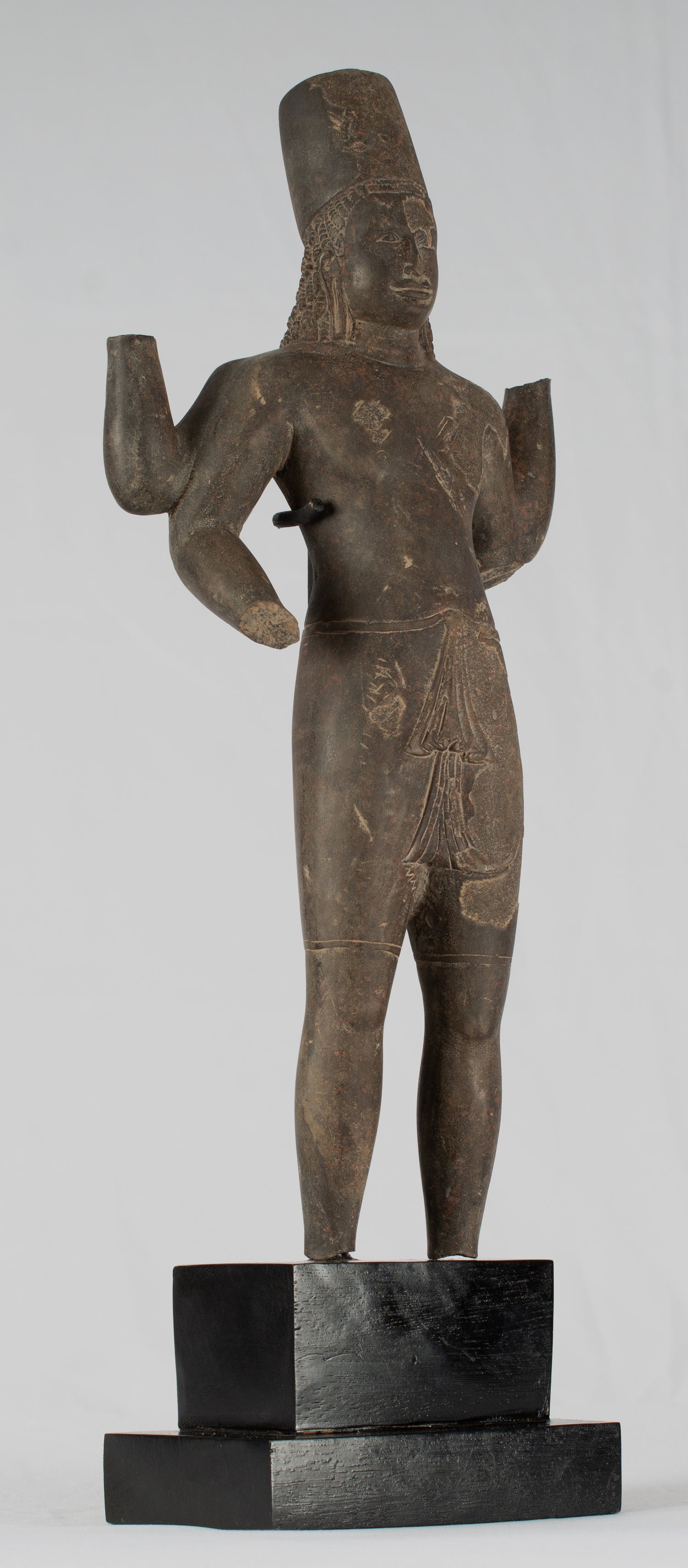 Estatua de Vishnu - Antiguo Phnom da Style Khmer Standing Sandstone Vishnu Torso - 43cm/17 "