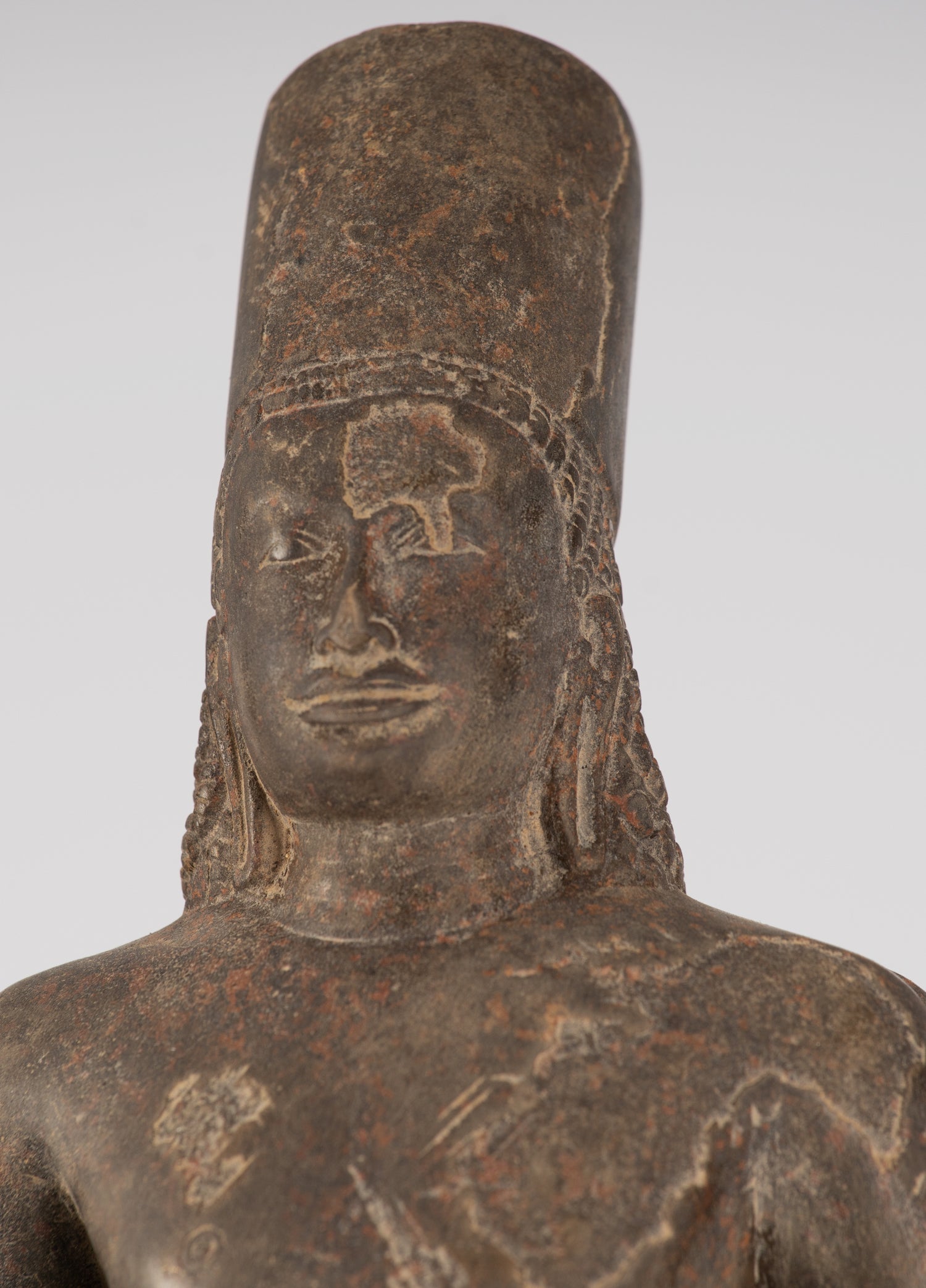 Estatua de Vishnu - Antiguo Phnom da Style Khmer Standing Sandstone Vishnu Torso - 43cm/17 "