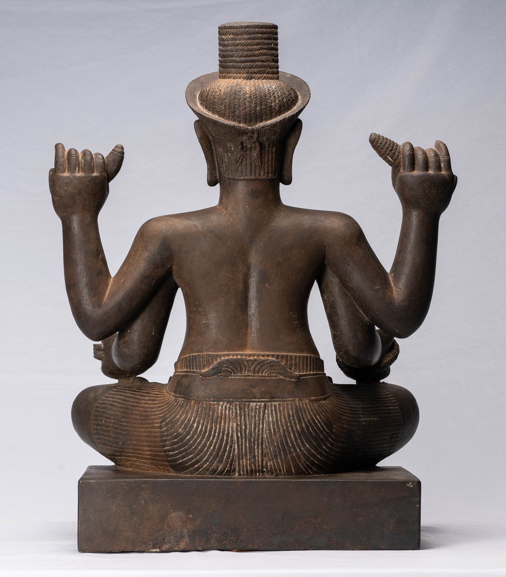 Antique Khmer Style Stone Koh Ker seduto Bodhisattva Avalokitesvara Statua - 62 cm/25 "