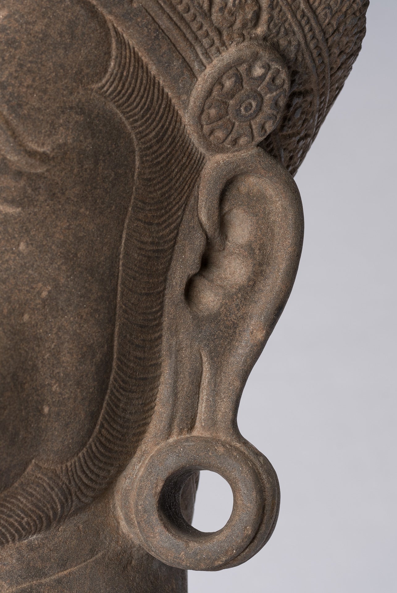 Antique Khmer Style Stone Banteay Srei Hindu God Hanuman Statue-56cm/22 " Tall