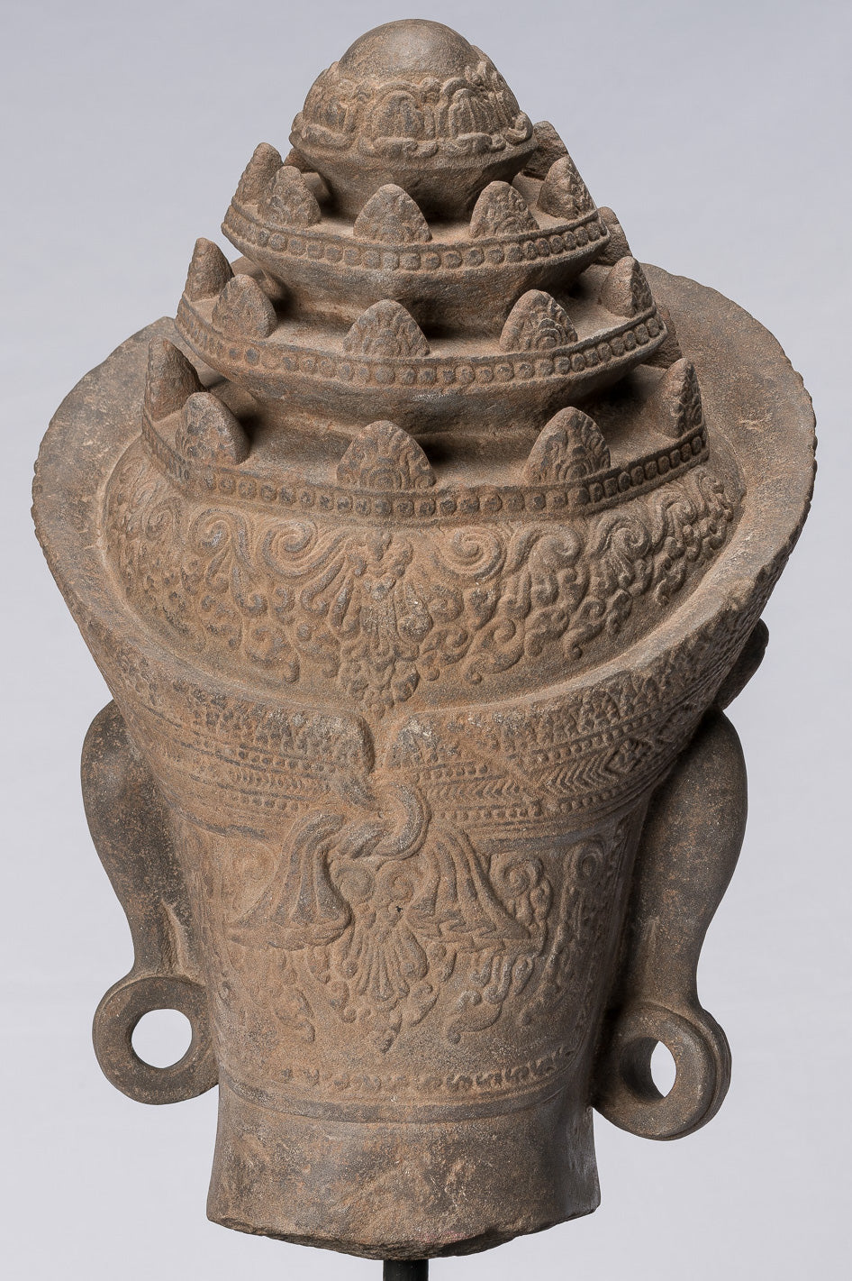 Antique Khmer Style Stone Banteay Srei Hindu God Hanuman Statue-56cm/22 " Tall