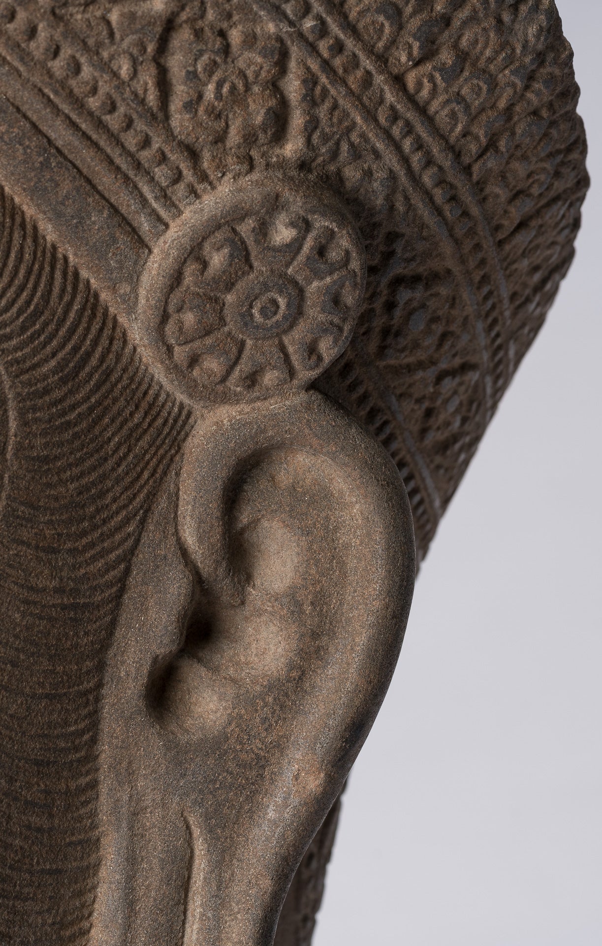 Antique Khmer Style Stone Banteay Srei Hindu God Hanuman Statue-56cm/22 " Tall