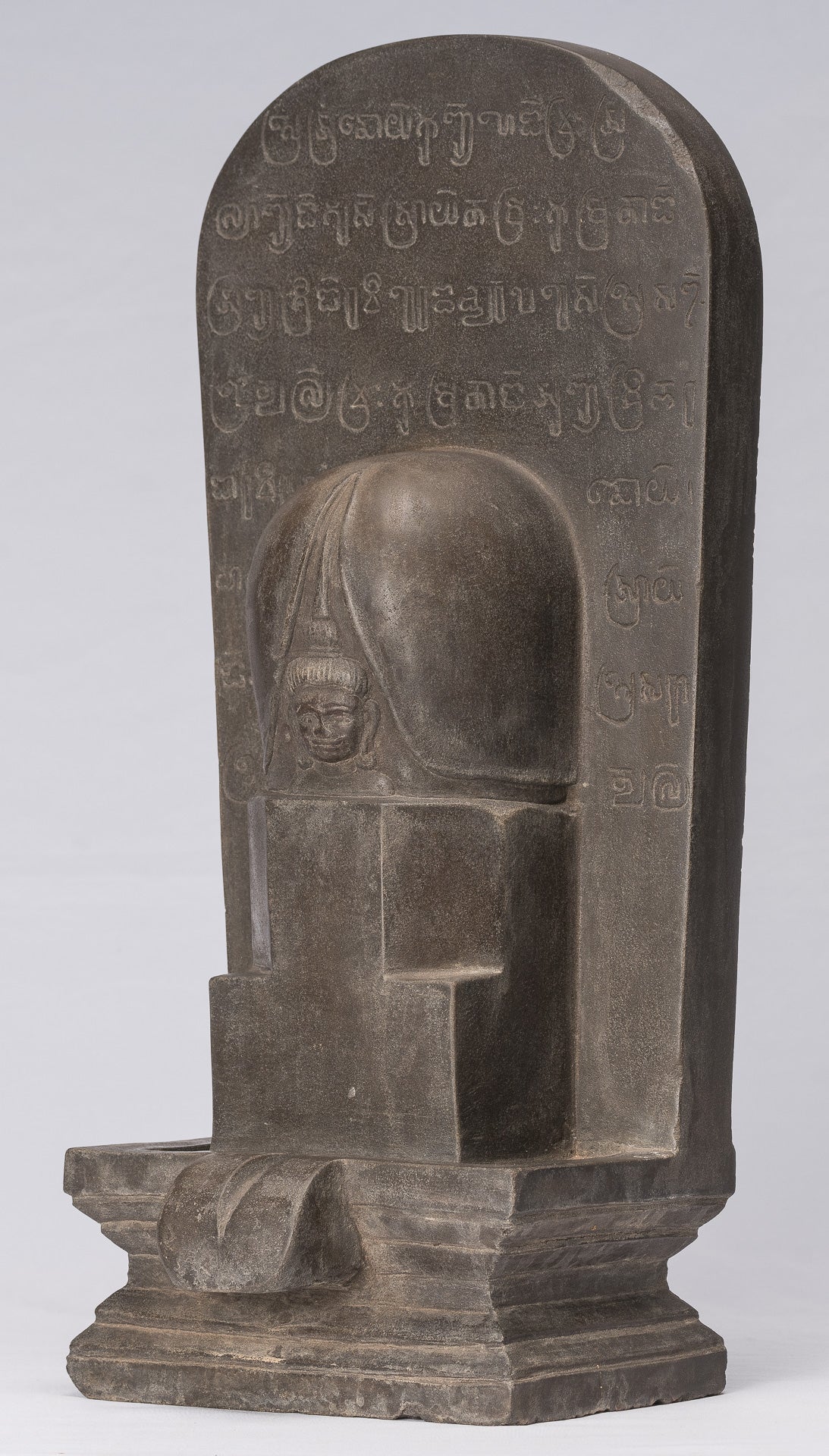 Stone Linga - Antique Khmer in stile Khmer Shanstone Shiva Linga / Lingnum & Yoni - 53cm / 21 "