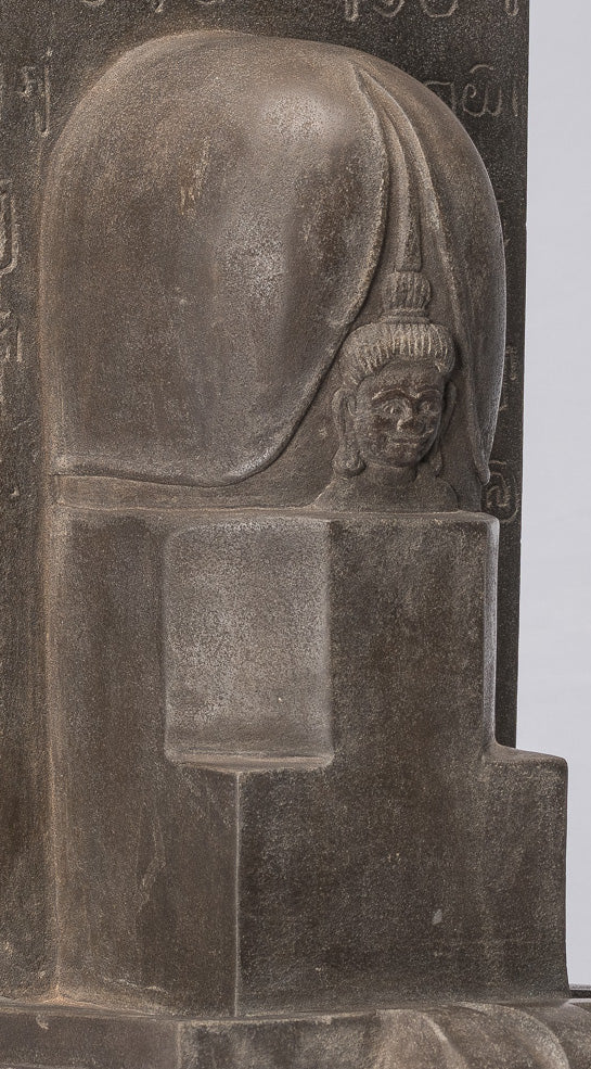 Stone Linga - Antique Khmer in stile Khmer Shanstone Shiva Linga / Lingnum & Yoni - 53cm / 21 "