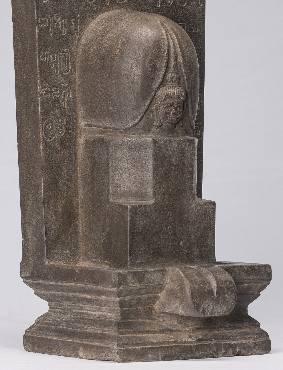 Stone Linga - Antique Khmer in stile Khmer Shanstone Shiva Linga / Lingnum & Yoni - 53cm / 21 "