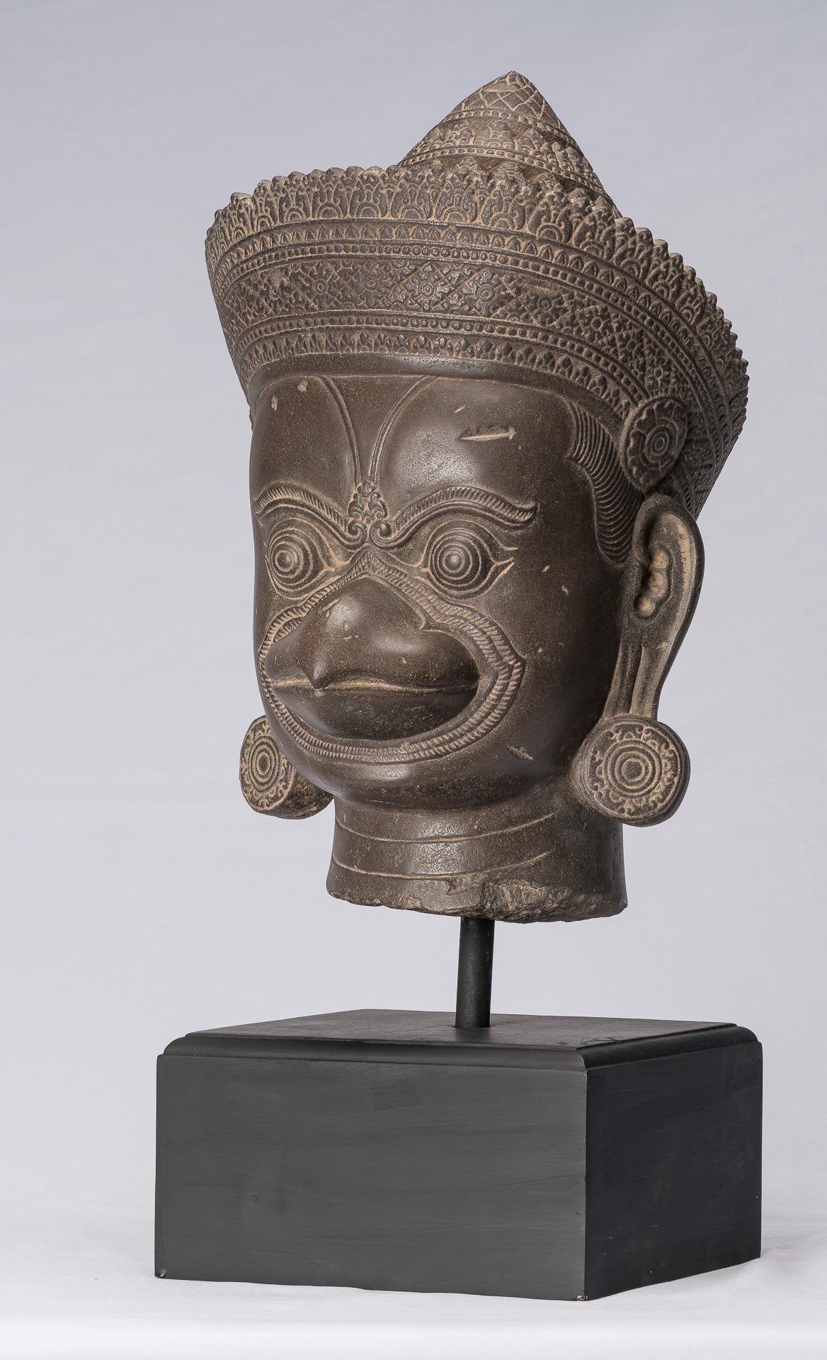 Garuda Statue-Antique Banteay Srei Style Stone Khmer Garuda Vishnu Statue-56cm/22 "