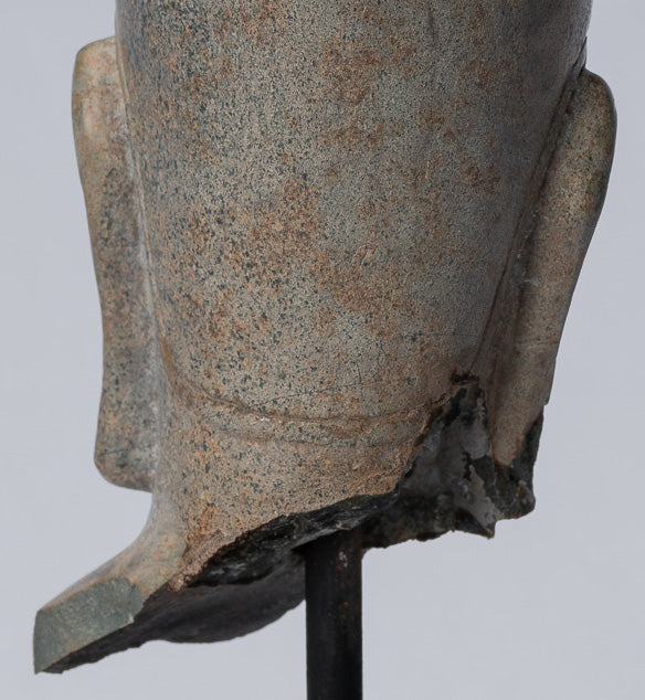 Antique Phnom Da Style Khmer Vishnu Head-Protecteur & Preserver-28cm/11 "