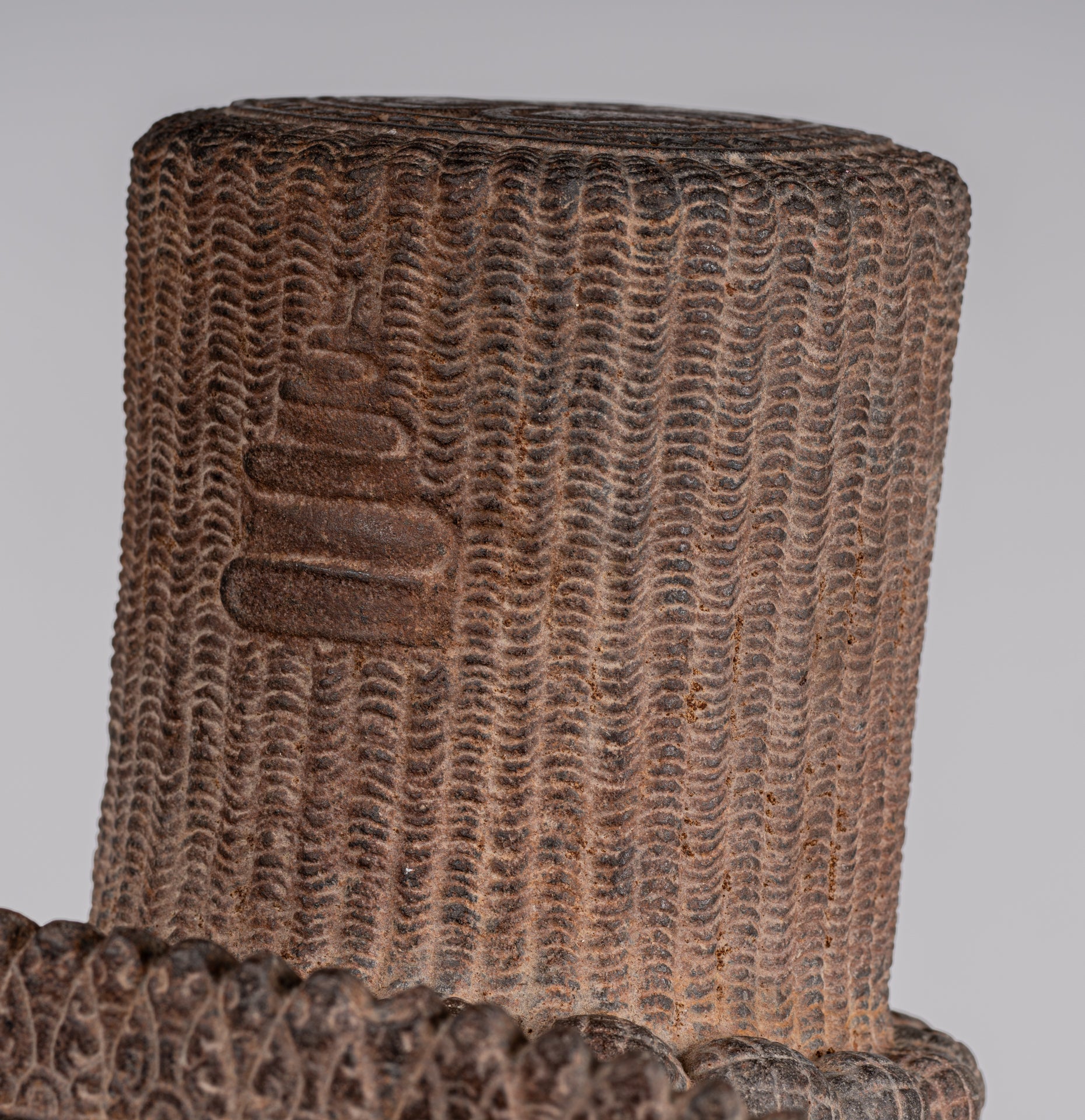 Statua Shiva - Antique Koh Ker Style Khmer Stone Shiva Head Statue - The Destroyer - 54cm/22 "