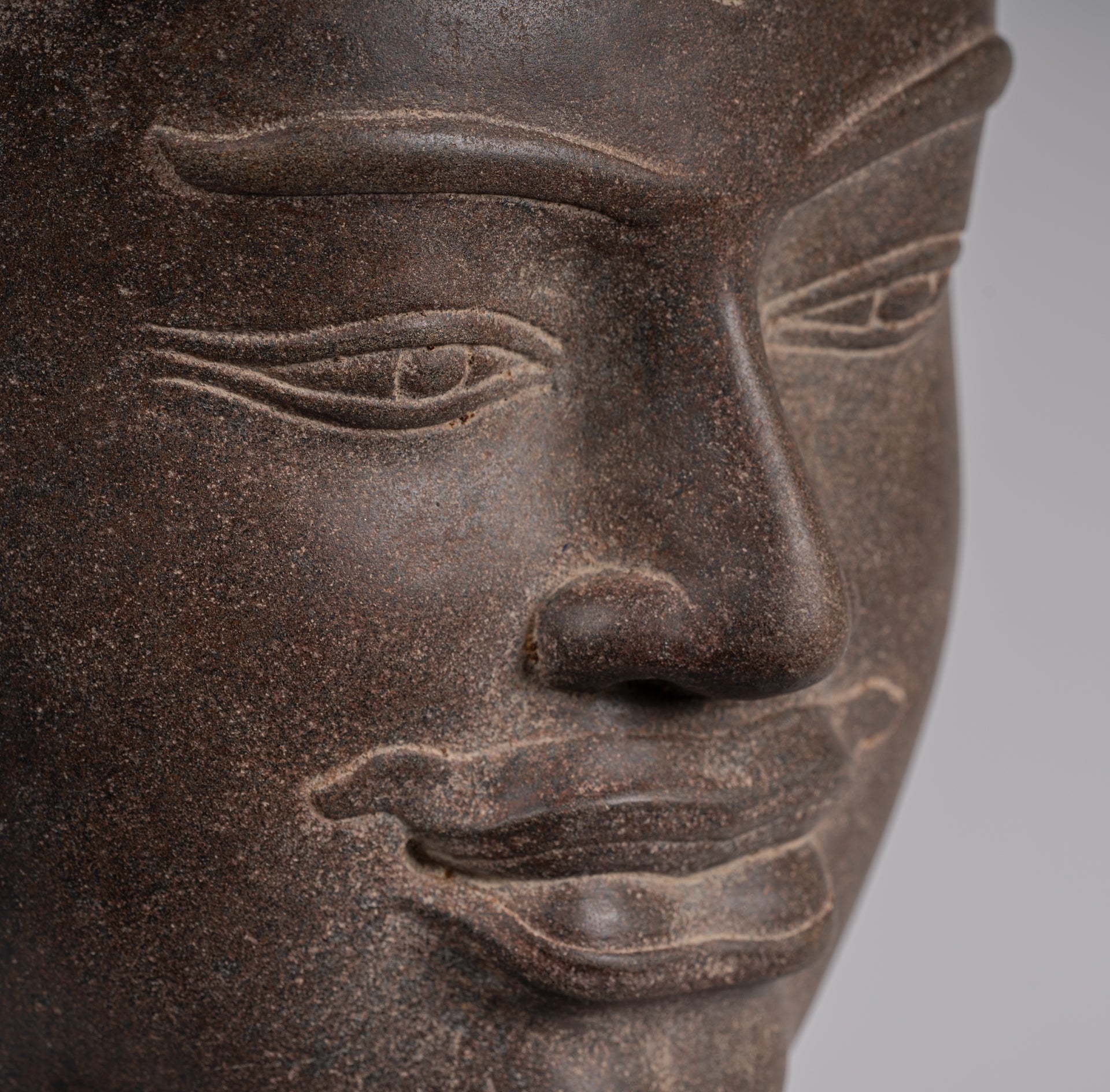 Estatua de Shiva - Estatua de cabeza de piedra marrón de estilo juvial de estilo juvial - El destructor - 52 cm/21 "