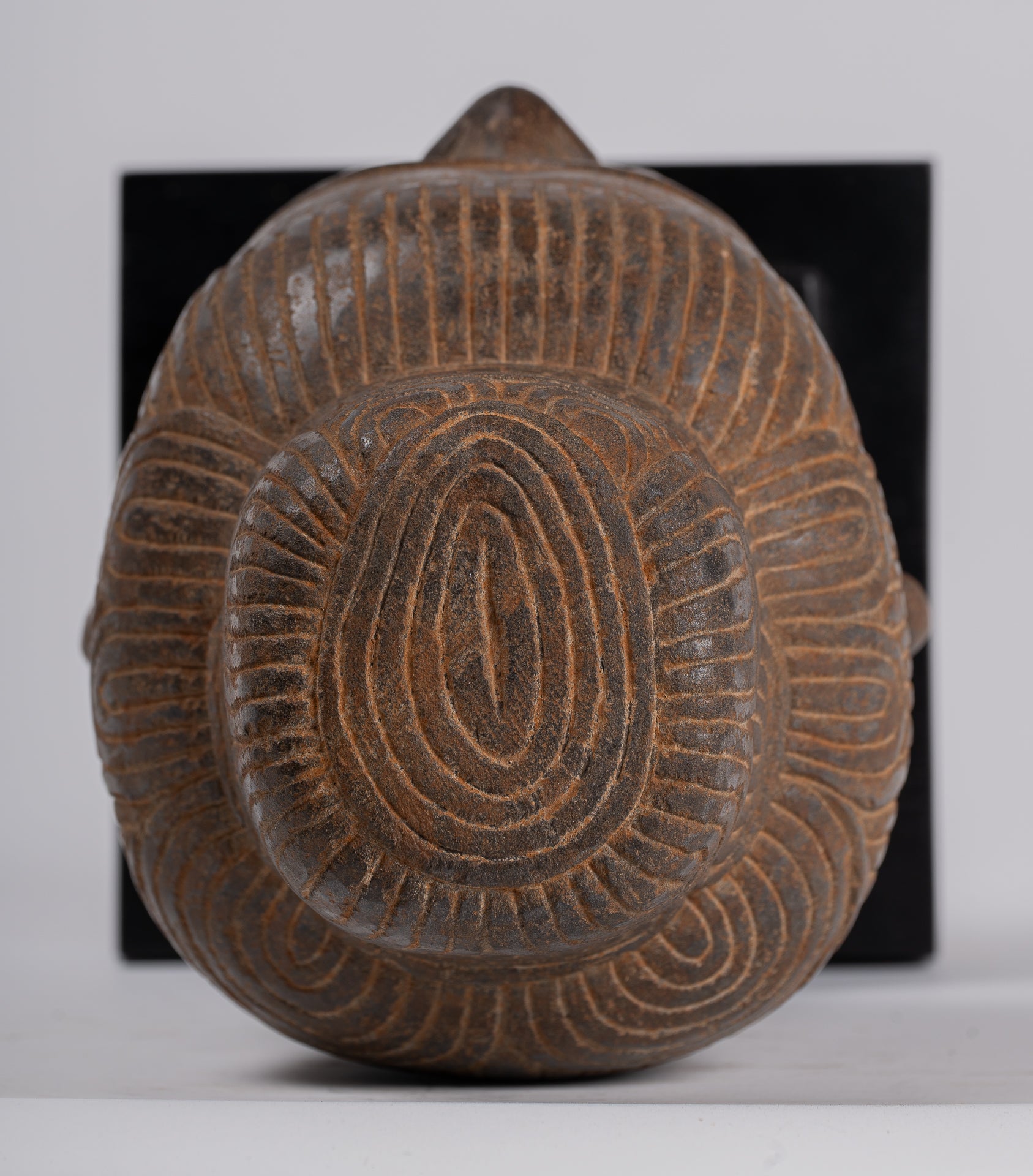 Lakshmi Statue - Antique Baphuon Style Stone Lakshmi / Devi Consort of Vishnu Head - 34cm/14"