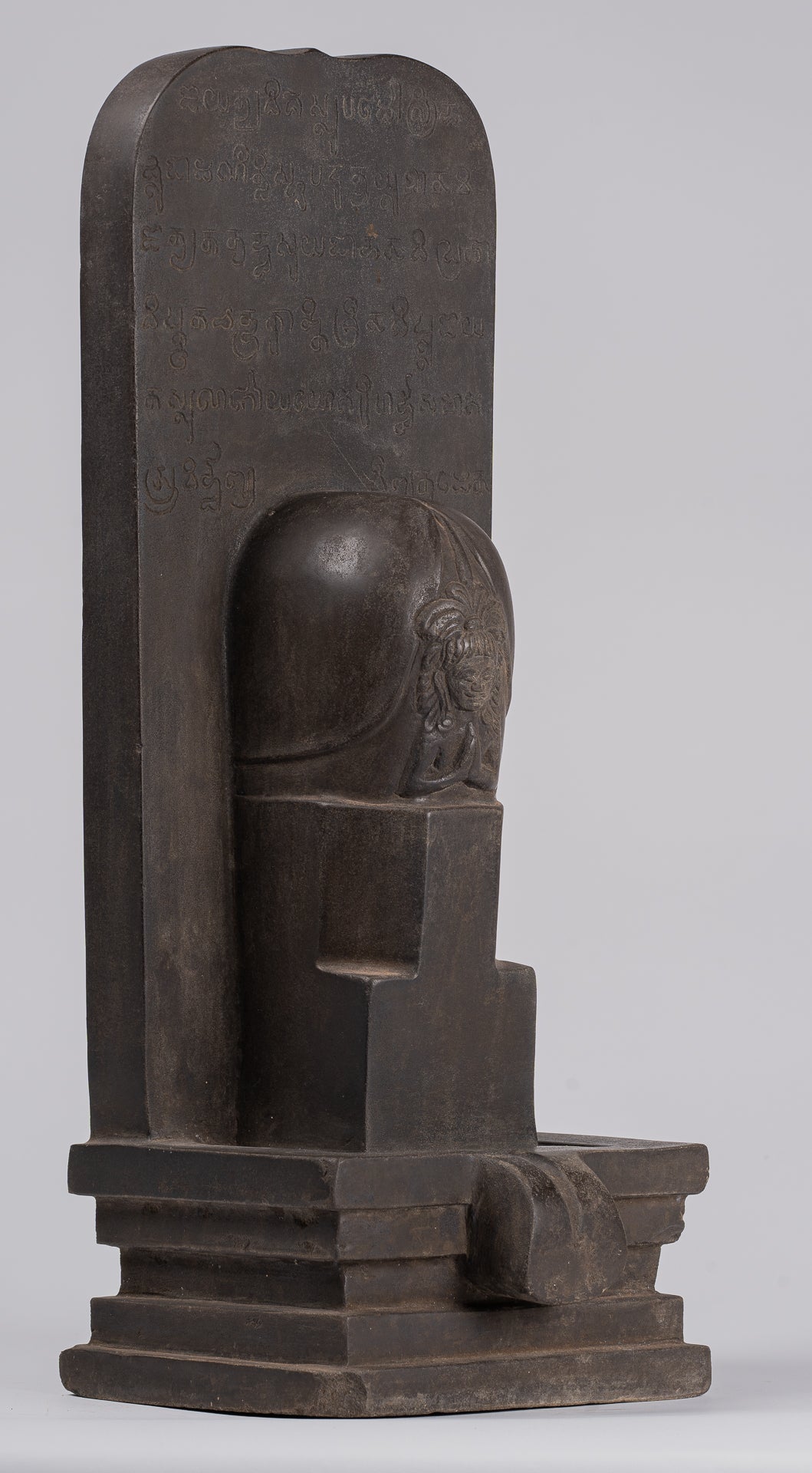 Stone Linga - Antique Khmer Style Sandstone Shiva Linga / Lingnum & Yoni - 54cm/22"