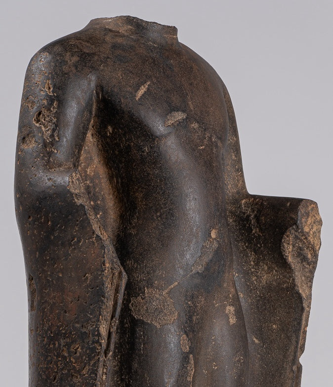 Buddha Statue - Antique Thai Style Standing Stone Dvaravati Buddha (probably) Statue - 58cm/23" Tall