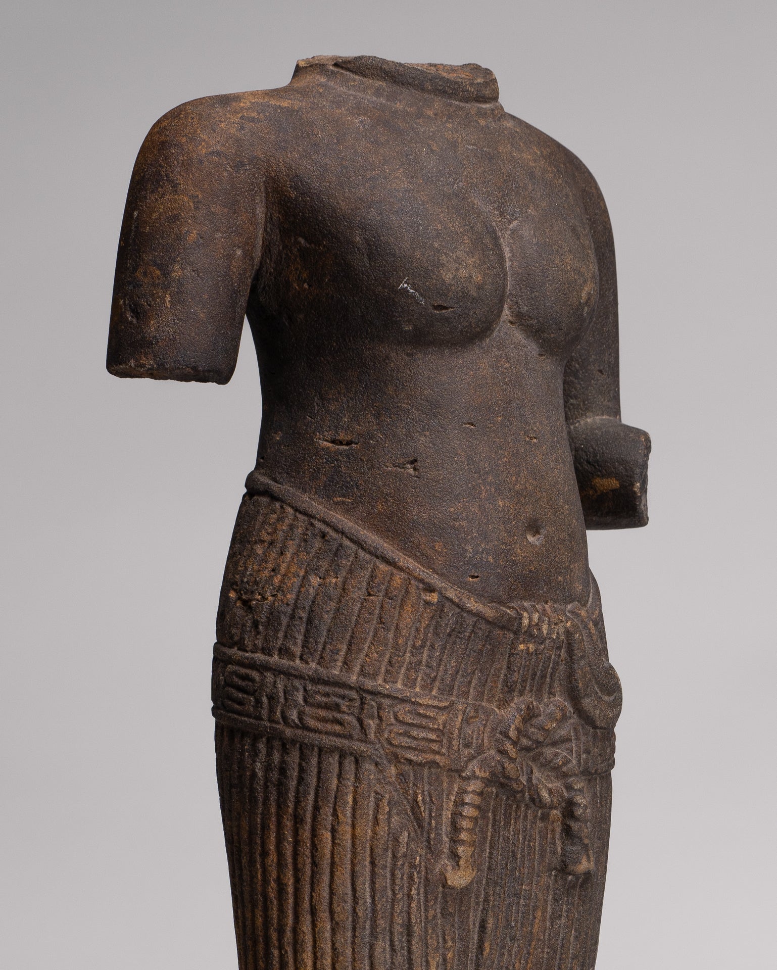 Lakshmi Statue - Antique Baphuon Style Stone Lakshmi / Devi Consort of Vishnu Torso - 57cm/23"