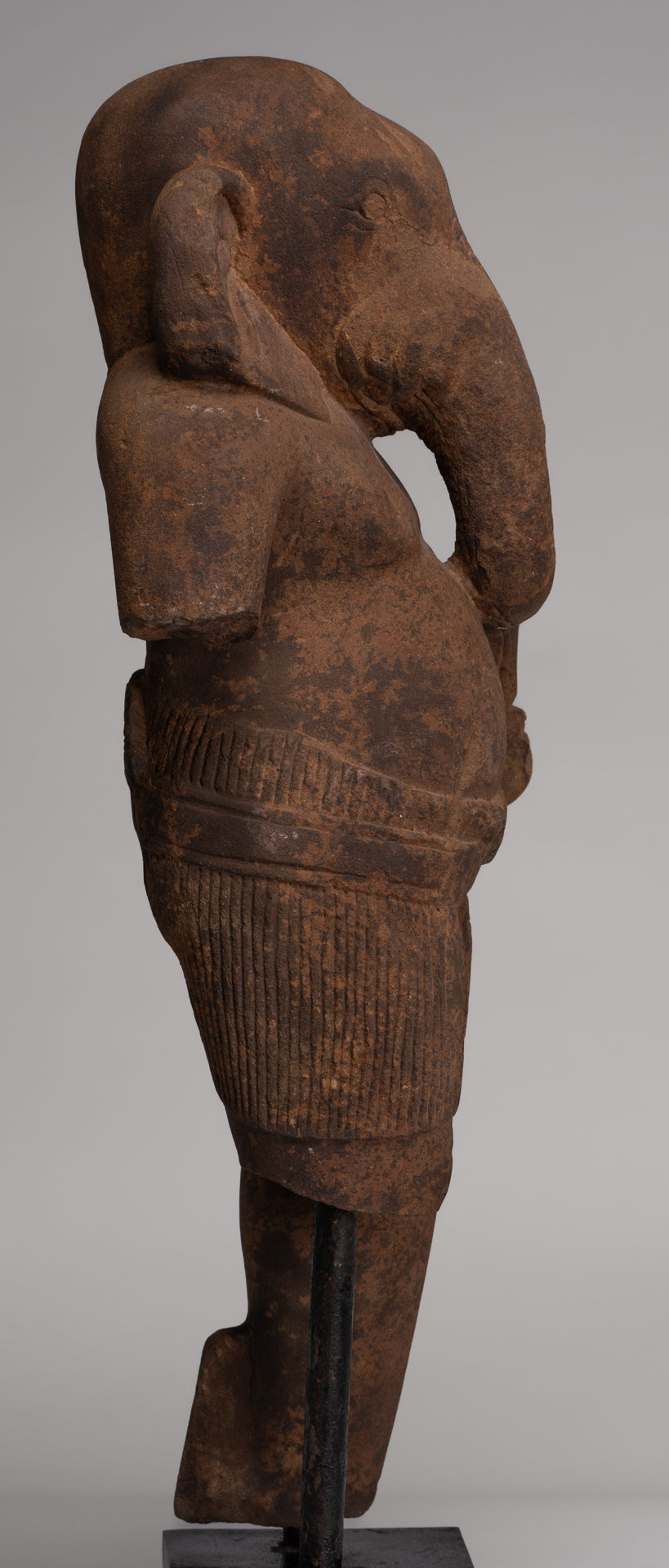 Ganesha Statue - Antique Khmer Style Stone Baphuon Mounted Ganesha Torso Statue - 66cm/26"