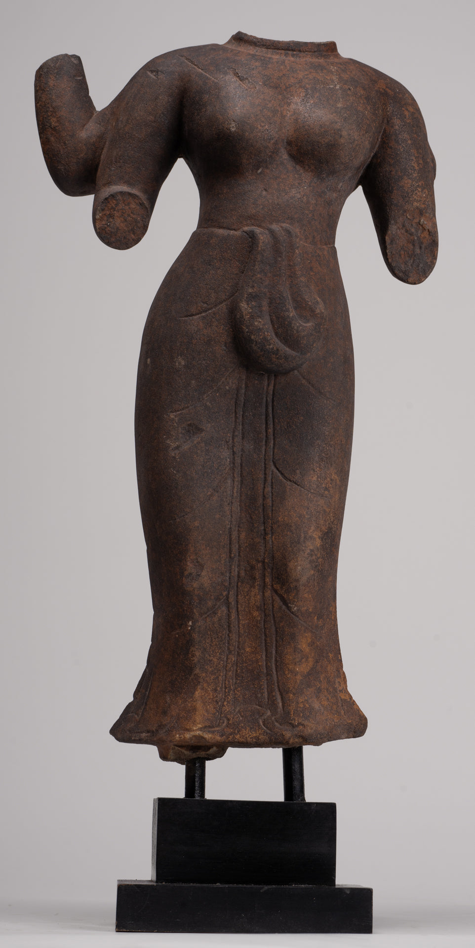 Durga Statue - Antique Khmer Style Phnom Da Durga Mahishasuramardini Statue - 52cm/21"