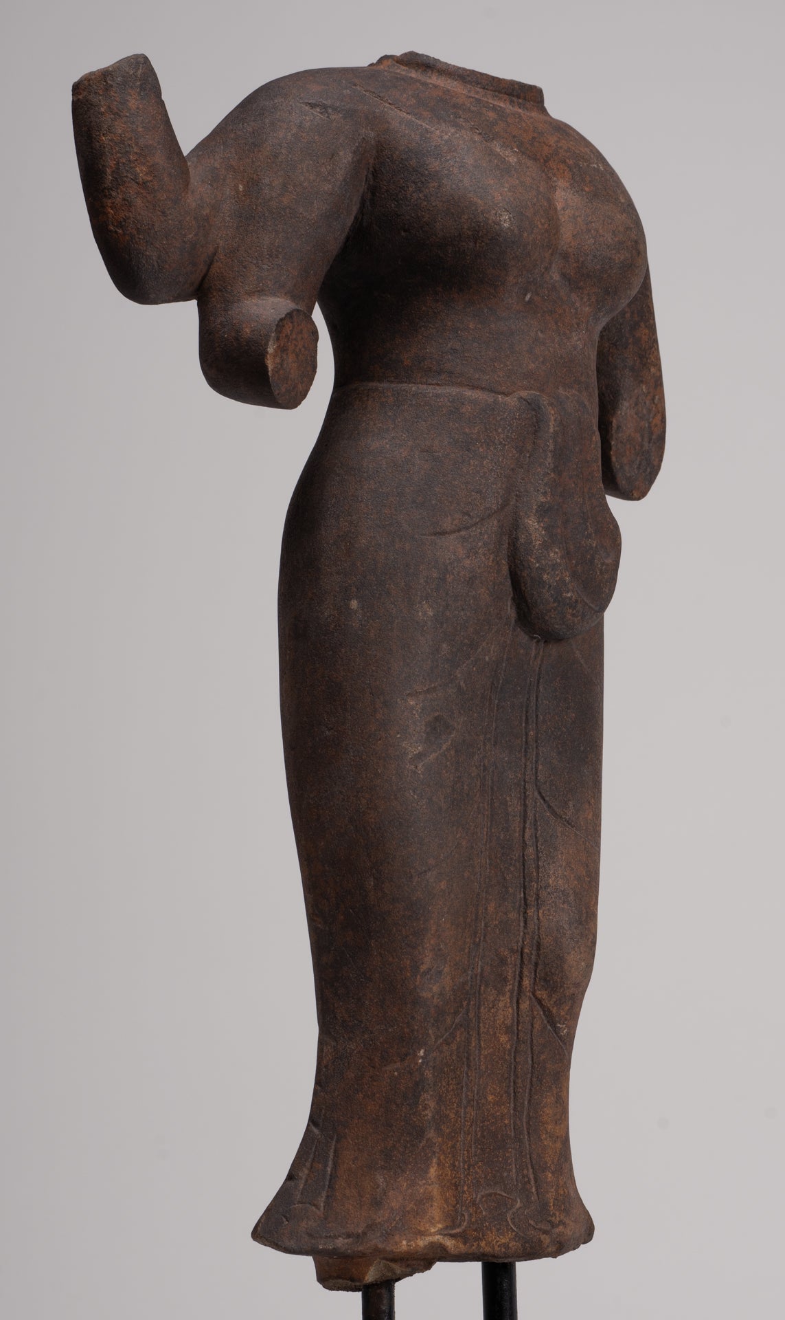 Durga Statue - Antique Khmer Style Phnom Da Durga Mahishasuramardini Statue - 52cm/21"