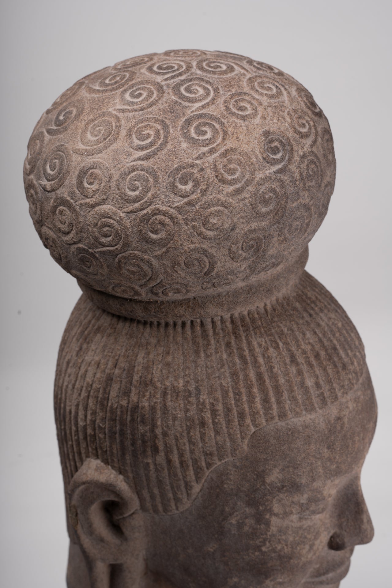 Female Statue - Antique Khmer Style Female Head - 46cm/18"