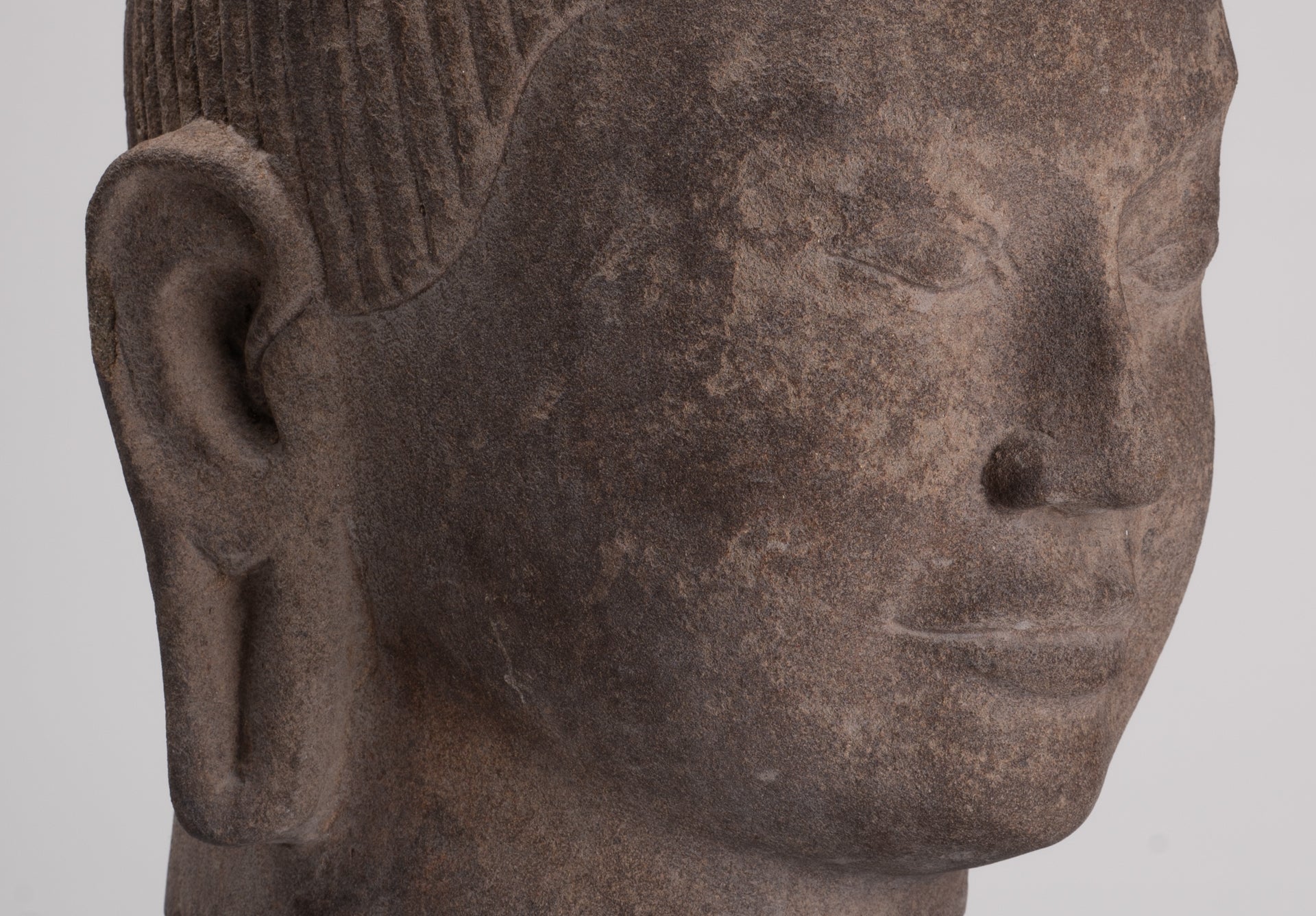 Female Statue - Antique Khmer Style Female Head - 46cm/18"