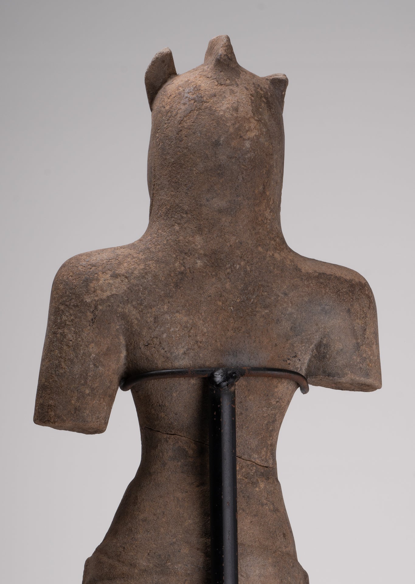 Antique Khmer Style Stone Phnom Da Hayagriva Kalkin Horse of Vishnu - 68cm/27"