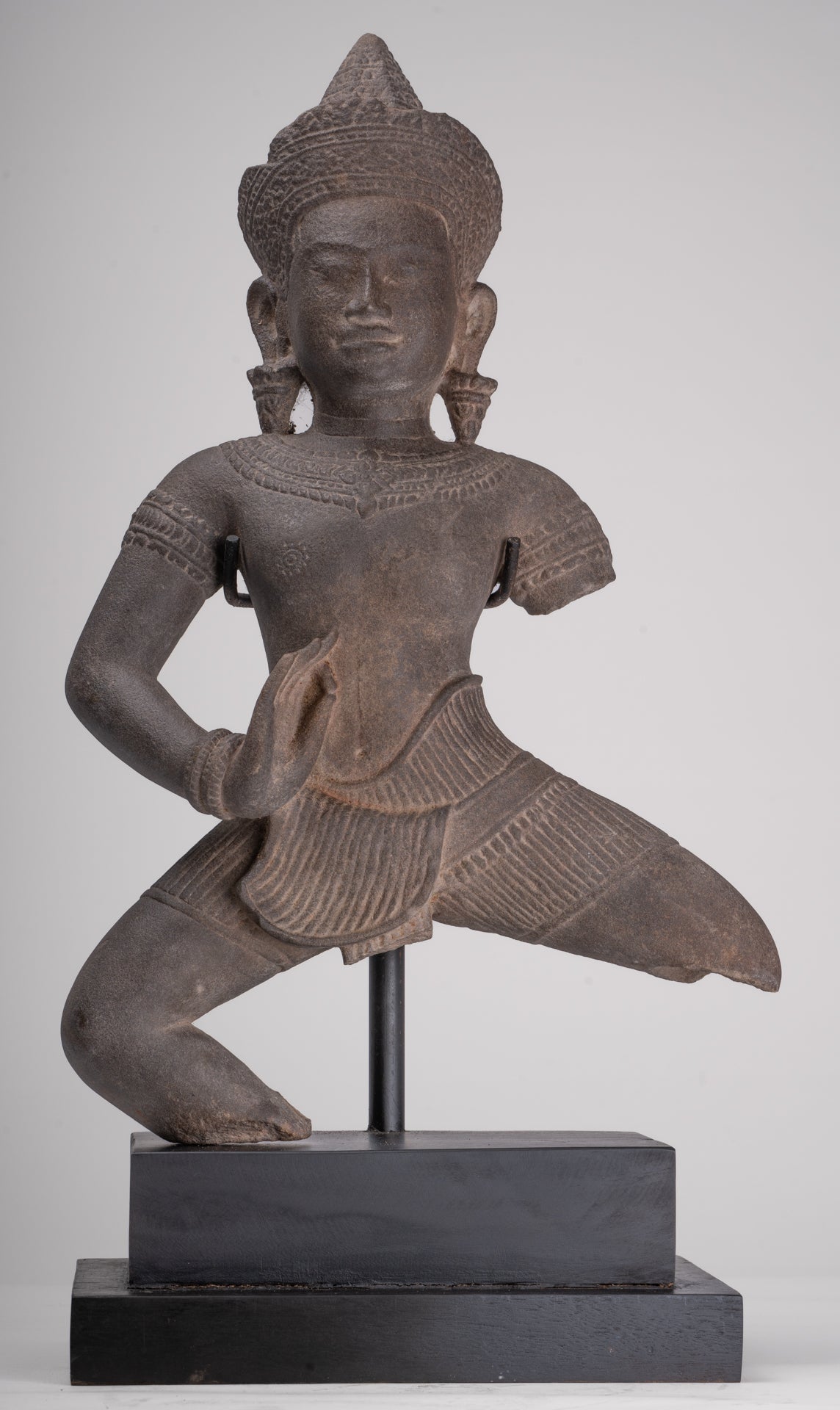 Apsara Statue - Antique Khmer Style Stone Angkor Apsara or Angel Statue - 58cm/23"