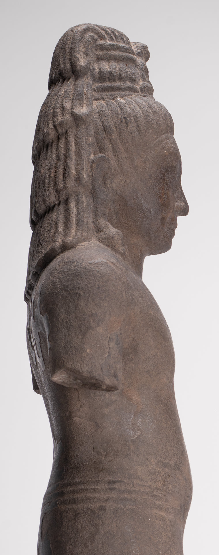 Antique Thai Style Stone Standing Bodhisattva Avalokitesvara Statue - 76cm/30"