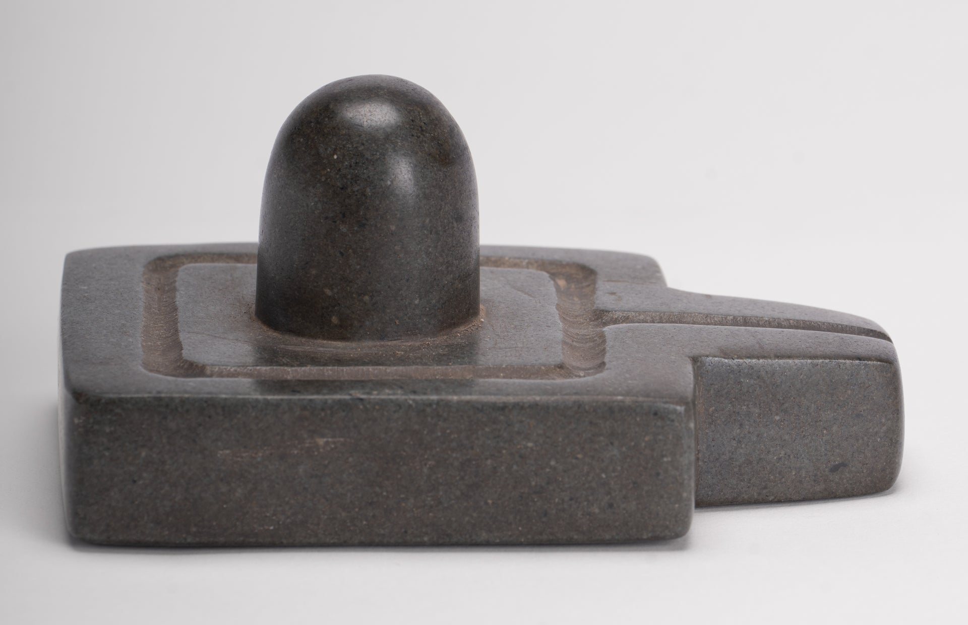 Linga Statue - Antique Khmer Style Two Piece Stone Linga / Lingnum & Yoni - 12cm/5"