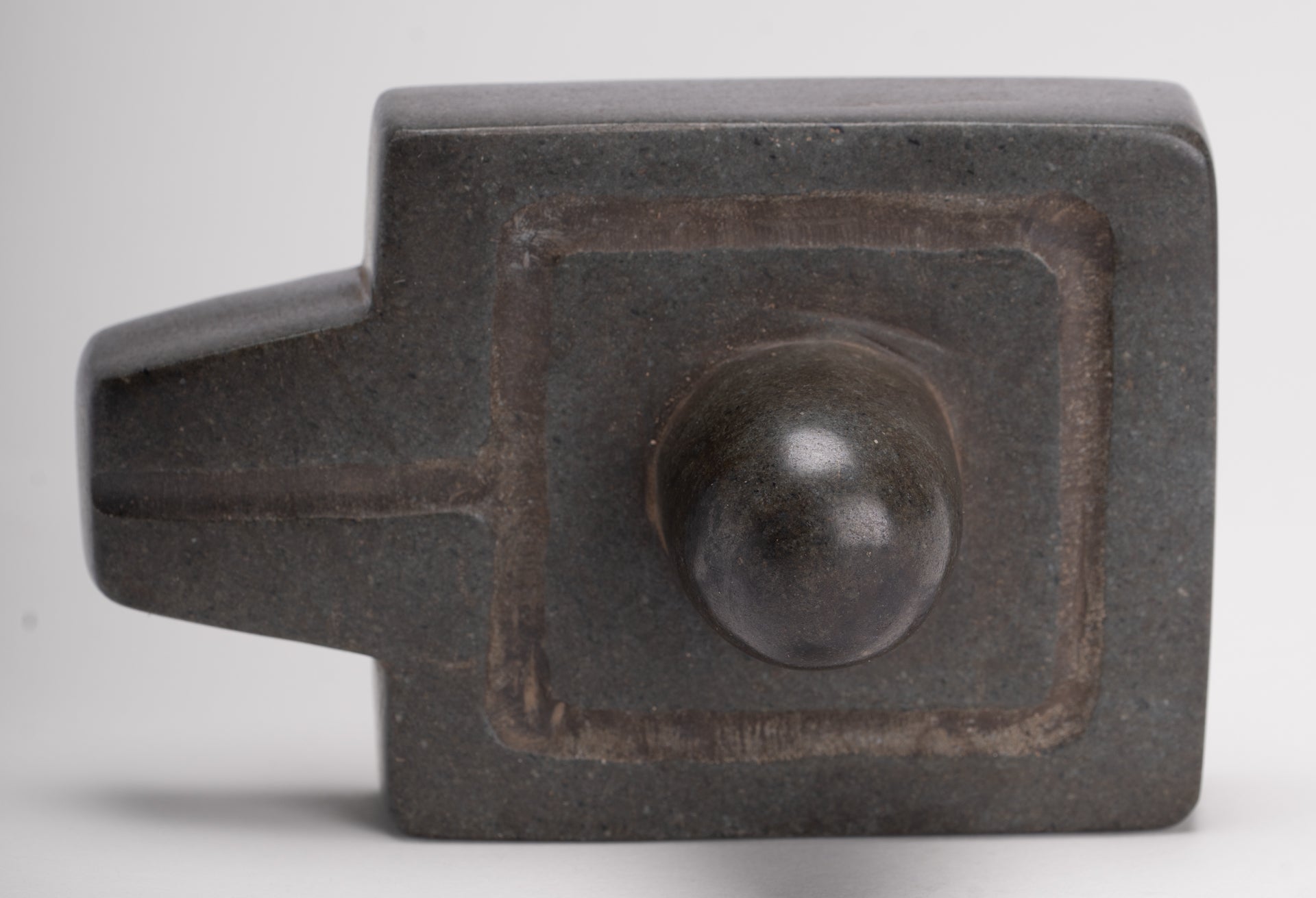 Linga Statue - Antique Khmer Style Two Piece Stone Linga / Lingnum & Yoni - 12cm/5"