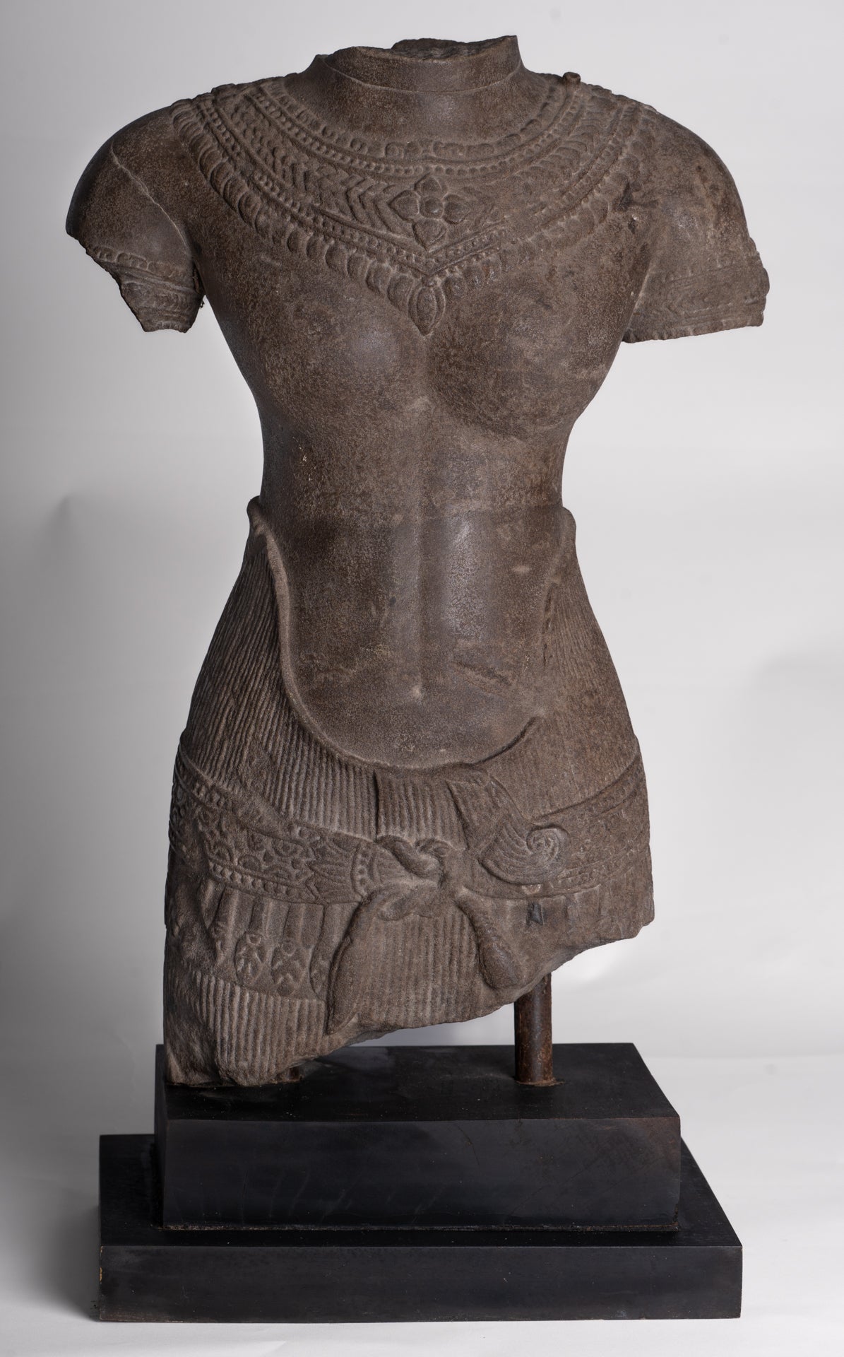 Lakshmi Statue - Antique Baphuon Style Stone Lakshmi / Devi Consort of Vishnu Torso - 58cm/23"