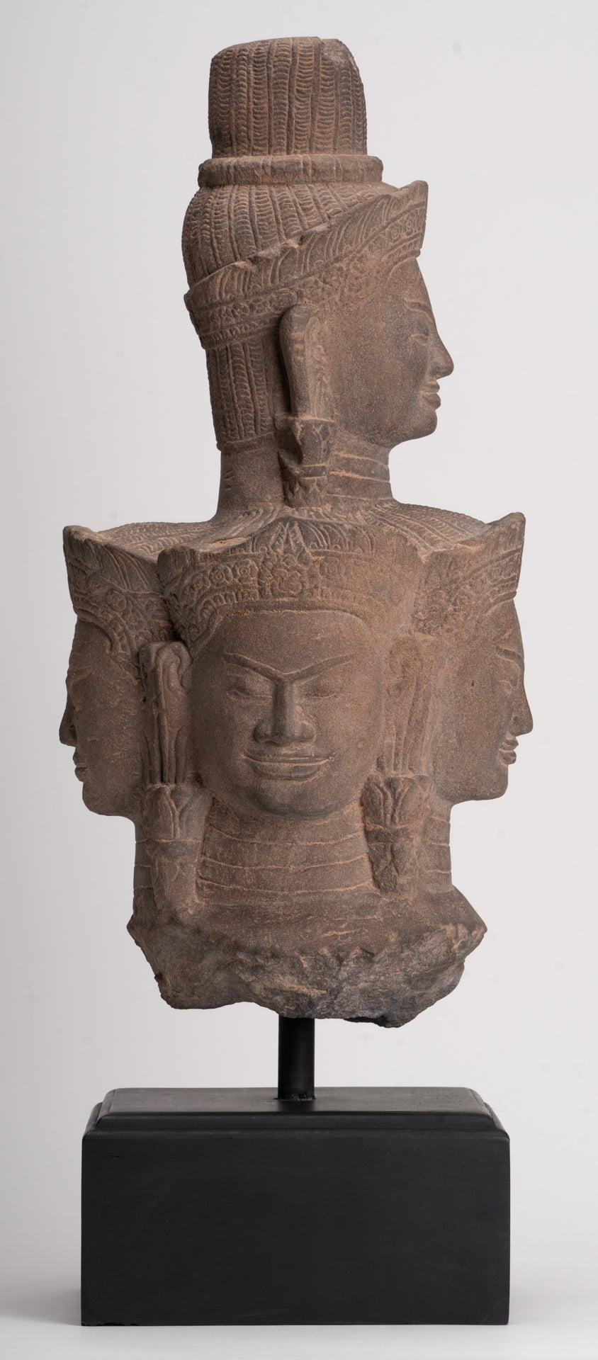 Bodhisattva - Antique Baphuon Style Mounted Stone Hevajra Statue - 55cm/22"