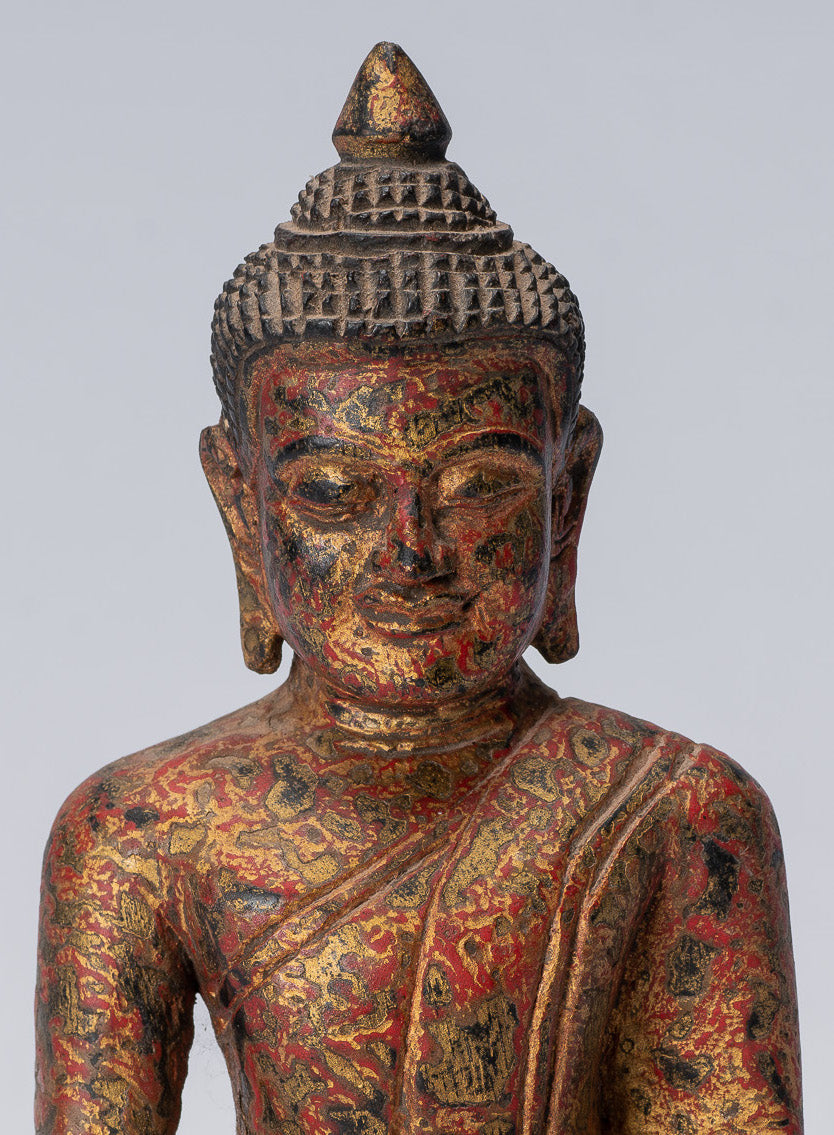 Estatua de Buda - Estatua de Buda de la Madera de Madera Asia ASIA ASIA ASIA ASIA - 21cm/8 "