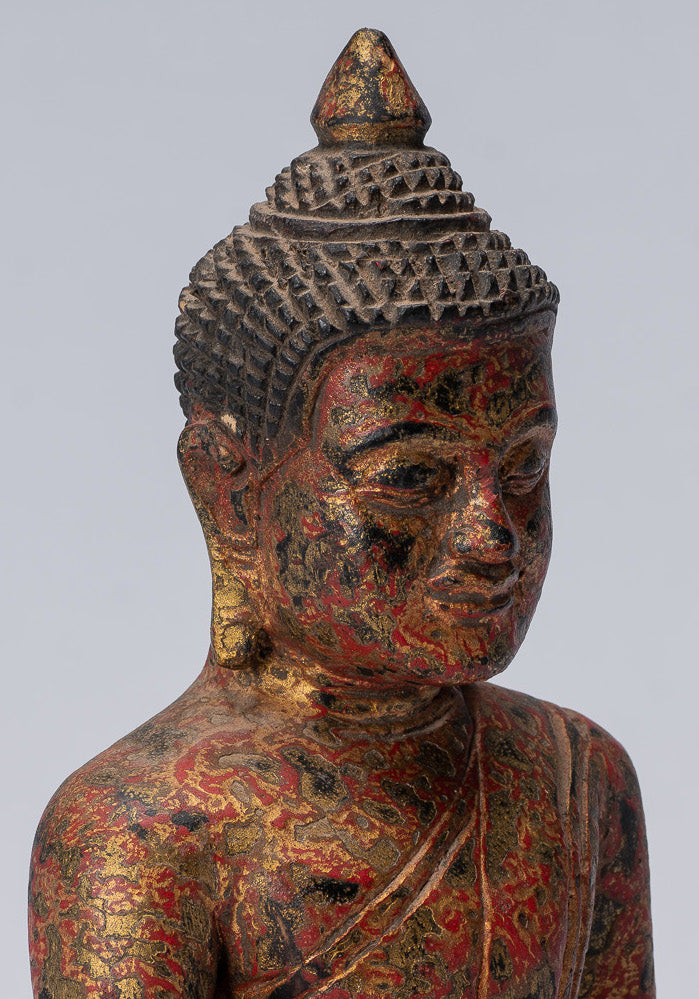 Estatua de Buda - Estatua de Buda de la Madera de Madera Asia ASIA ASIA ASIA ASIA - 21cm/8 "