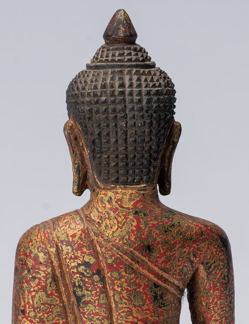 Estatua de Buda - Estatua de Buda de la Madera de Madera Asia ASIA ASIA ASIA ASIA - 21cm/8 "