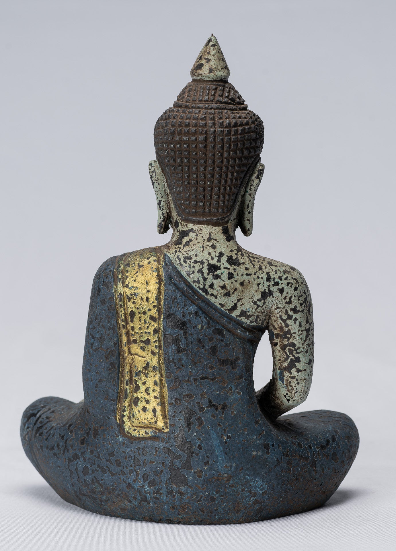 Escultura de Buda - Estatua de Buda de madera de estilo jemer antiguo Dhyana Meditation Mudra - 21 cm/8 "