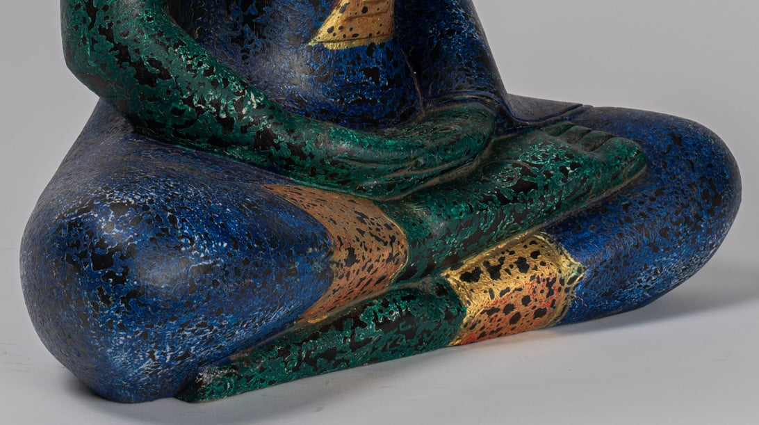 Escultura de Buda - Estatua de Buda de madera de estilo jemer antiguo Dhyana Meditation Mudra - 54cm/22 "