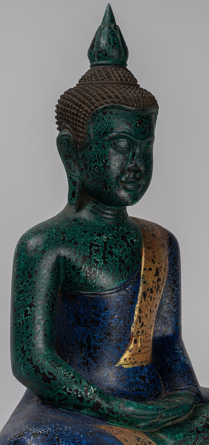 Escultura de Buda - Estatua de Buda de madera de estilo jemer antiguo Dhyana Meditation Mudra - 54cm/22 "