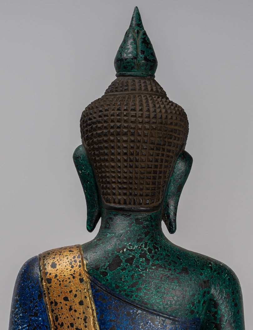 Escultura de Buda - Estatua de Buda de madera de estilo jemer antiguo Dhyana Meditation Mudra - 54cm/22 "