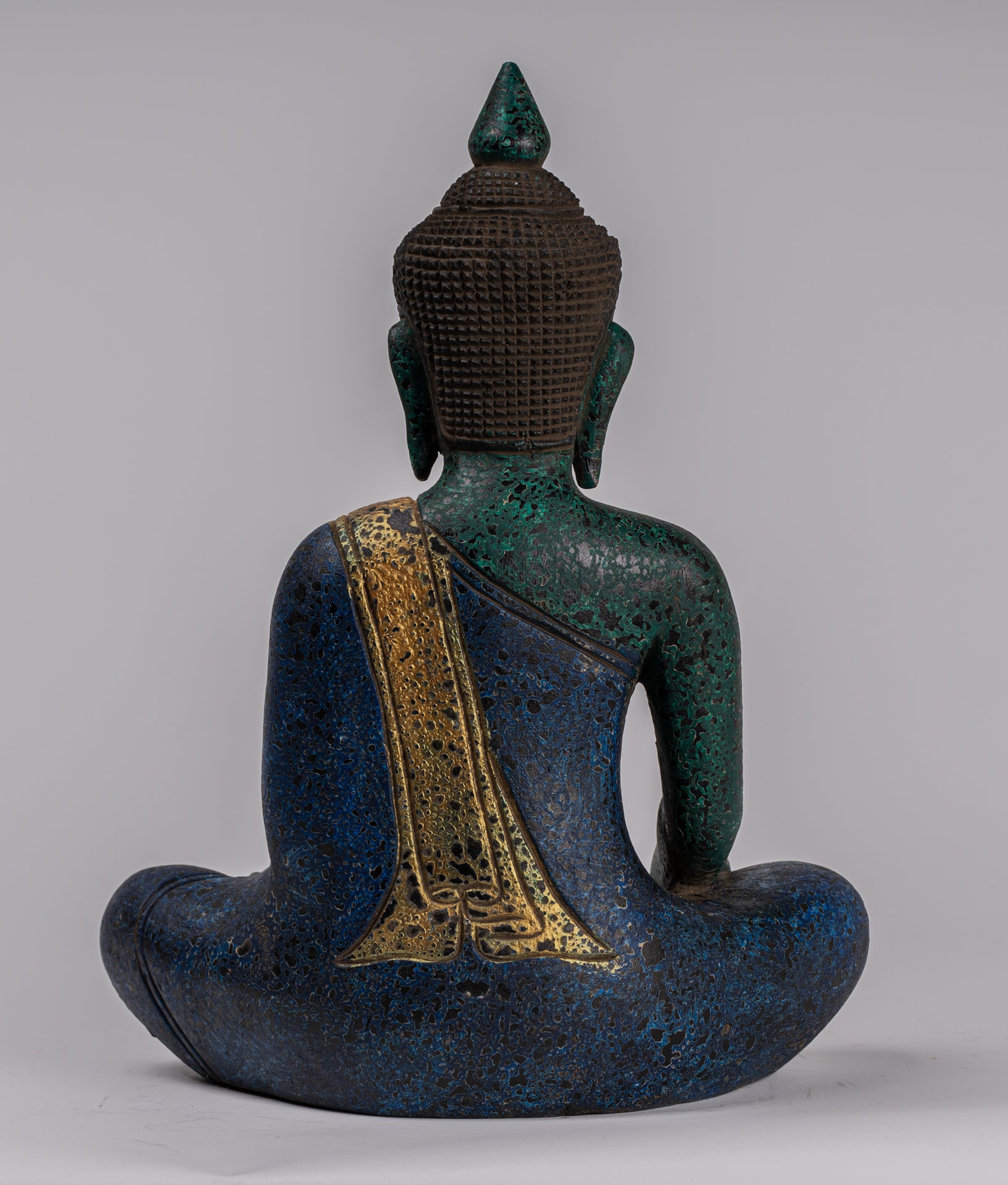 Estatua de Buda - Estatua de Buda de Buda de Madera Estilo Antiguo de Estilo Jemer - 32 cm/13 "