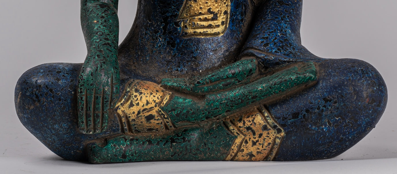 Estatua de Buda - Estatua de Buda de Buda de Madera Estilo Antiguo de Estilo Jemer - 32 cm/13 "