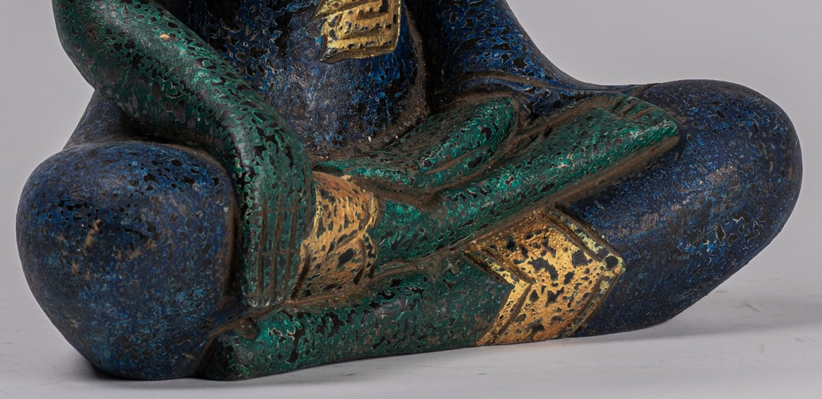 Estatua de Buda - Estatua de Buda de Buda de Madera Estilo Antiguo de Estilo Jemer - 32 cm/13 "