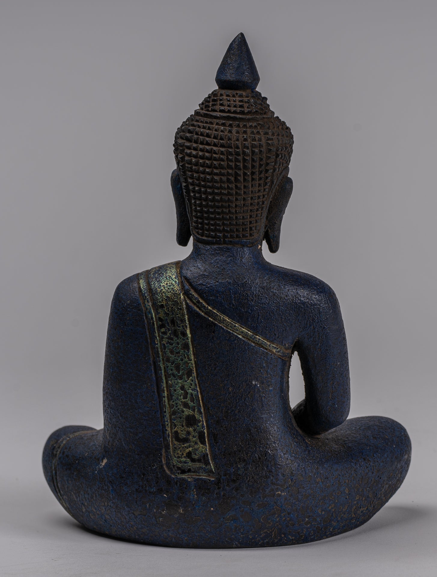 Escultura de Buda - Estatua de Buda de madera de estilo jemer antiguo Dhyana Meditation Mudra - 21 cm/8 "