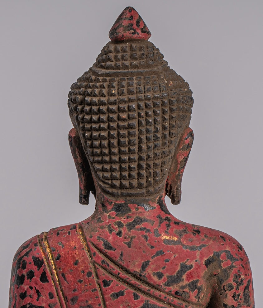 Estatua de Buda - Estatua de Buda de la Madera de Madera Asia ASIA ASIA ASIA ASIA - 21cm/8 "