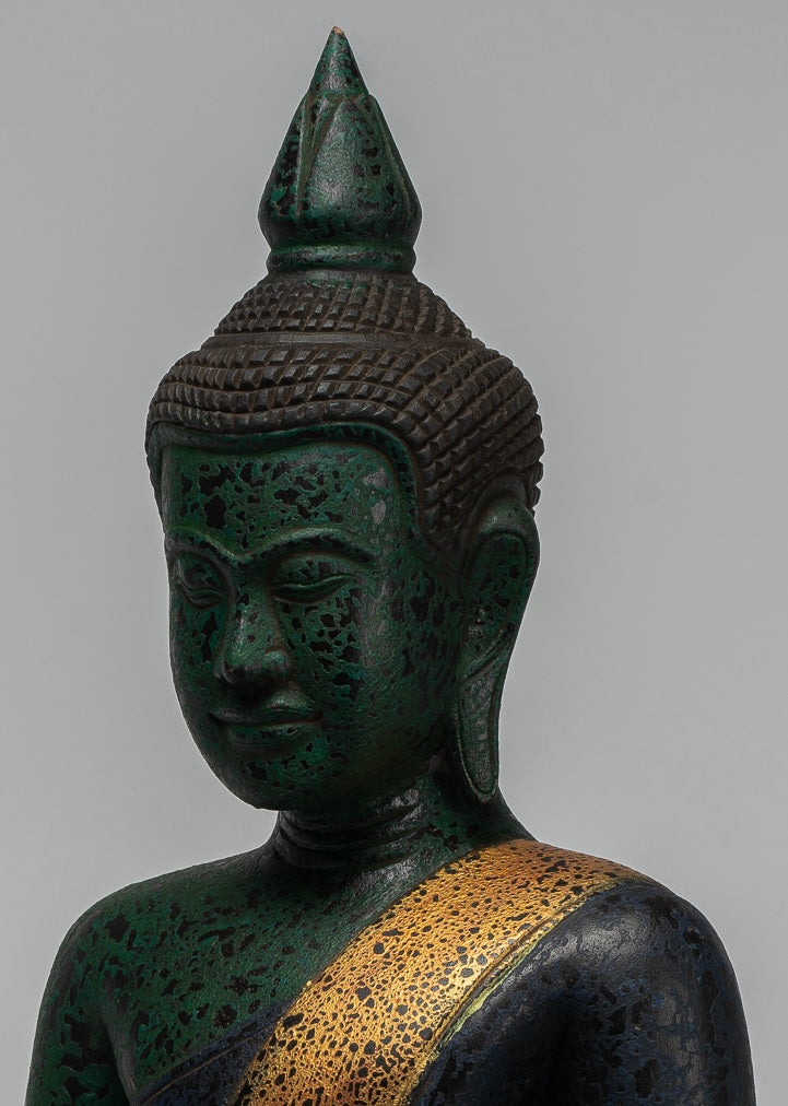 Escultura de Buda - Estatua de Buda de madera de estilo jemer antiguo Dhyana Meditation Mudra - 54cm/22 "