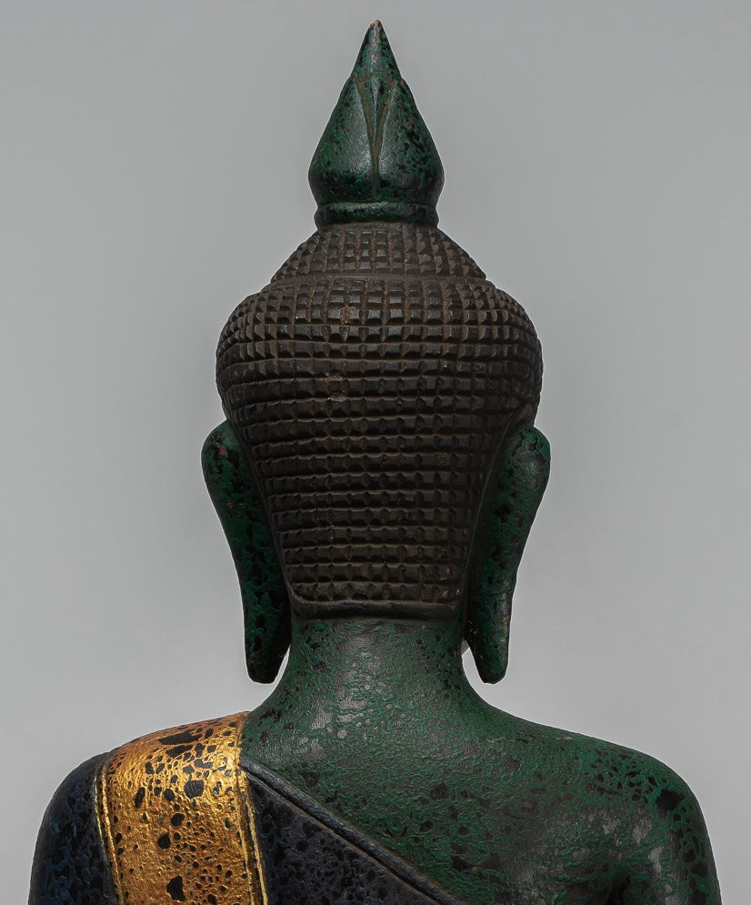 Escultura de Buda - Estatua de Buda de madera de estilo jemer antiguo Dhyana Meditation Mudra - 54cm/22 "