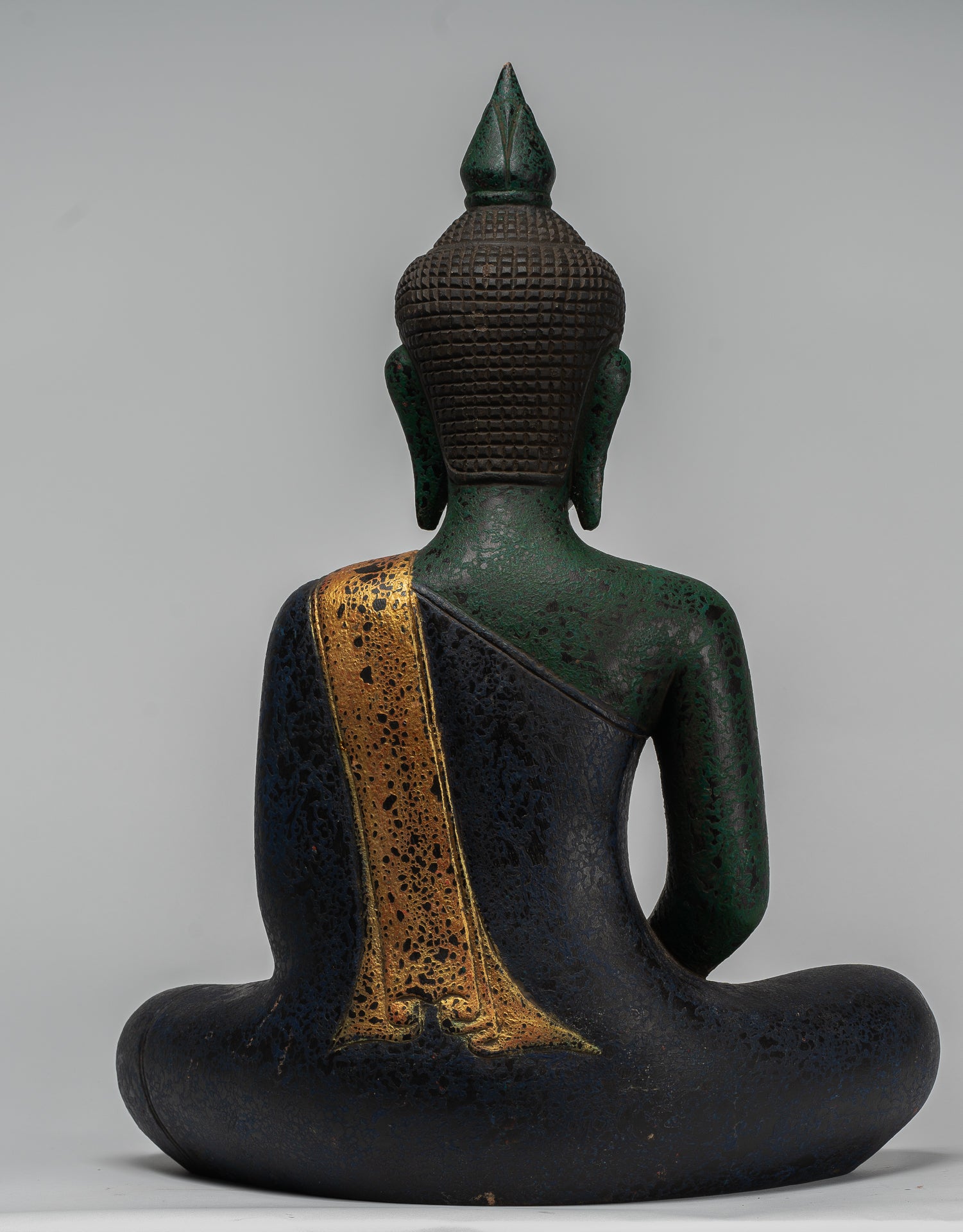 Escultura de Buda - Estatua de Buda de madera de estilo jemer antiguo Dhyana Meditation Mudra - 54cm/22 "