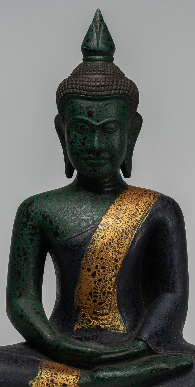 Escultura de Buda - Estatua de Buda de madera de estilo jemer antiguo Dhyana Meditation Mudra - 54cm/22 "