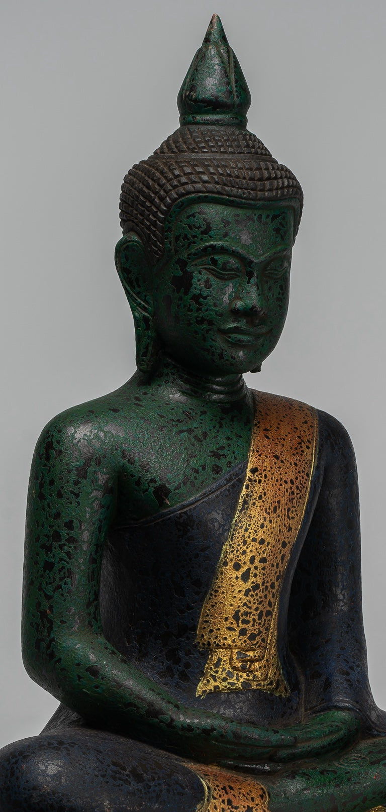 Escultura de Buda - Estatua de Buda de madera de estilo jemer antiguo Dhyana Meditation Mudra - 54cm/22 "