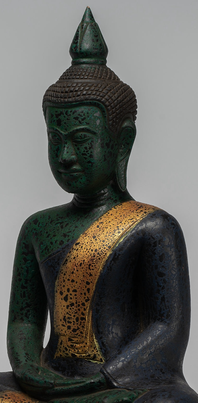 Escultura de Buda - Estatua de Buda de madera de estilo jemer antiguo Dhyana Meditation Mudra - 54cm/22 "