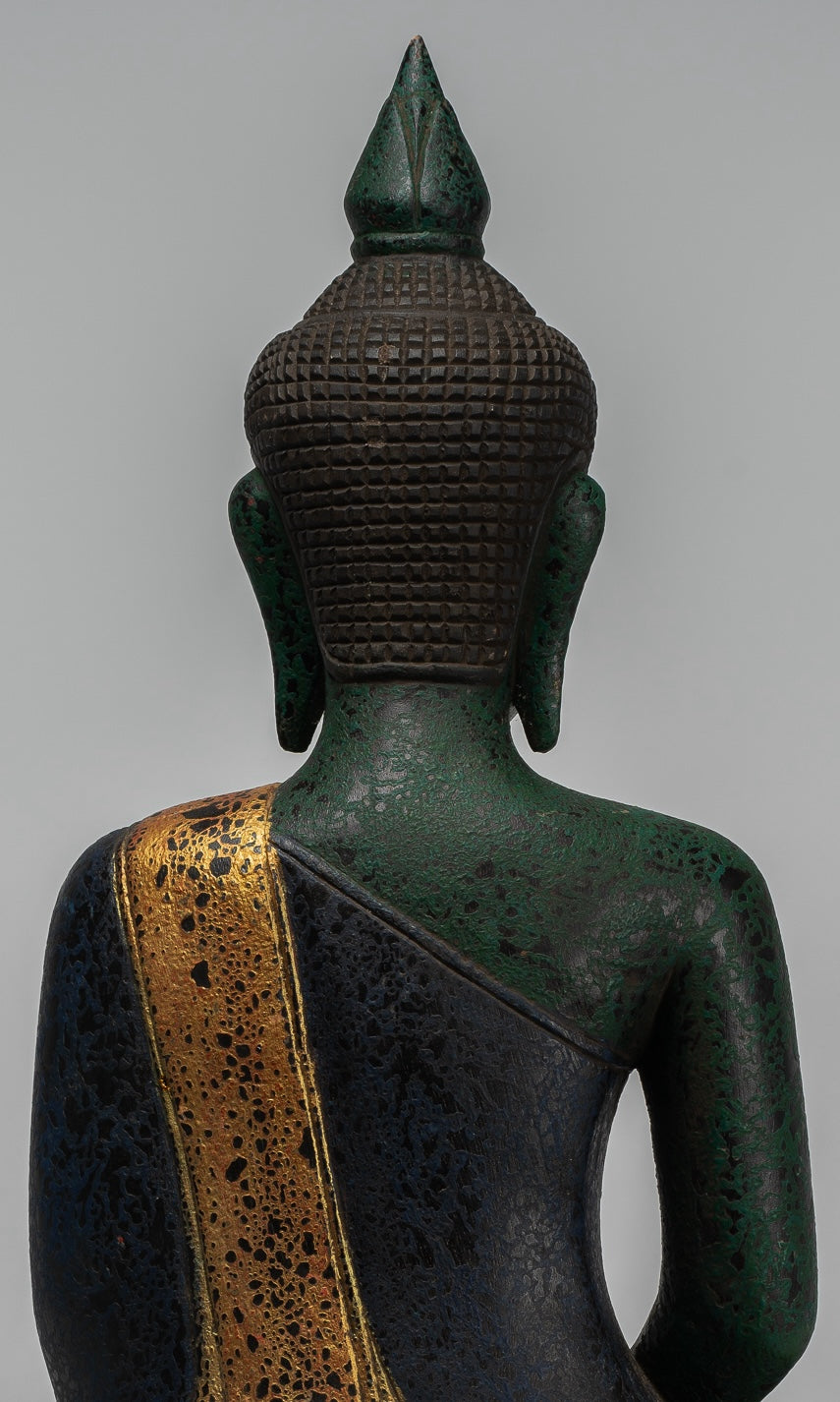 Escultura de Buda - Estatua de Buda de madera de estilo jemer antiguo Dhyana Meditation Mudra - 54cm/22 "