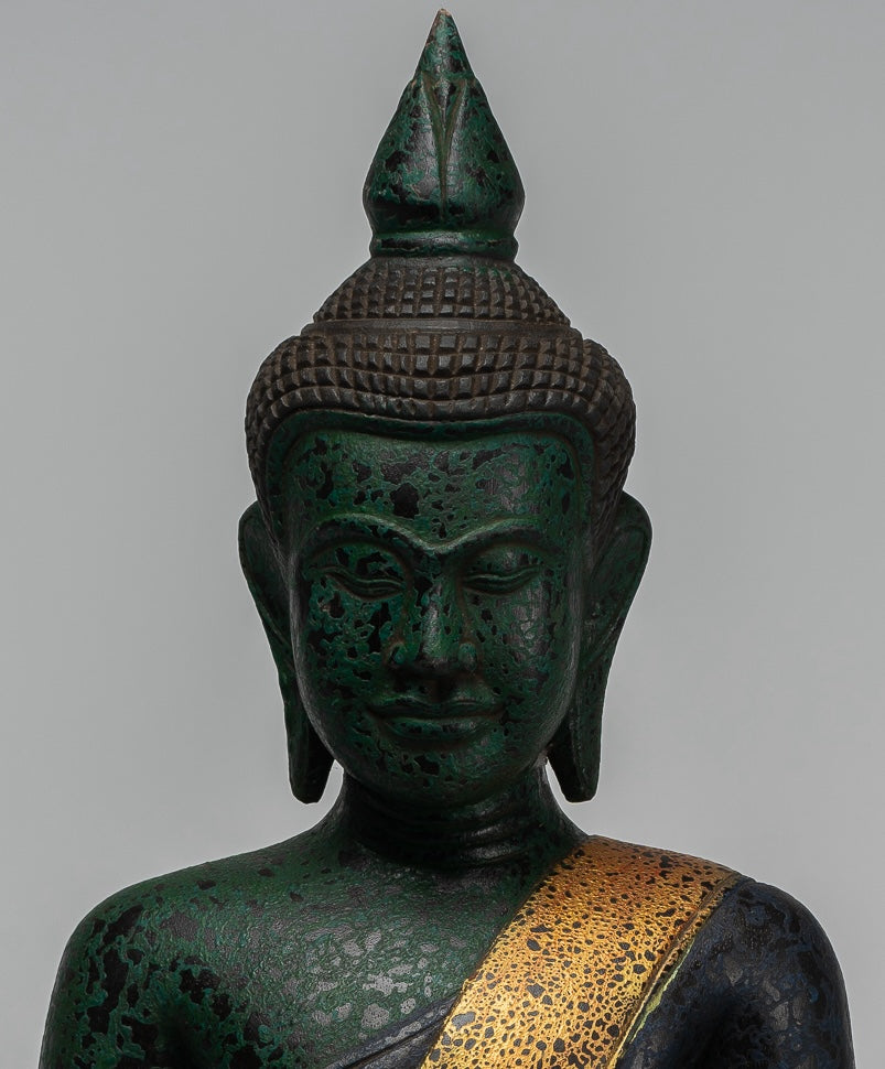 Escultura de Buda - Estatua de Buda de madera de estilo jemer antiguo Dhyana Meditation Mudra - 54cm/22 "