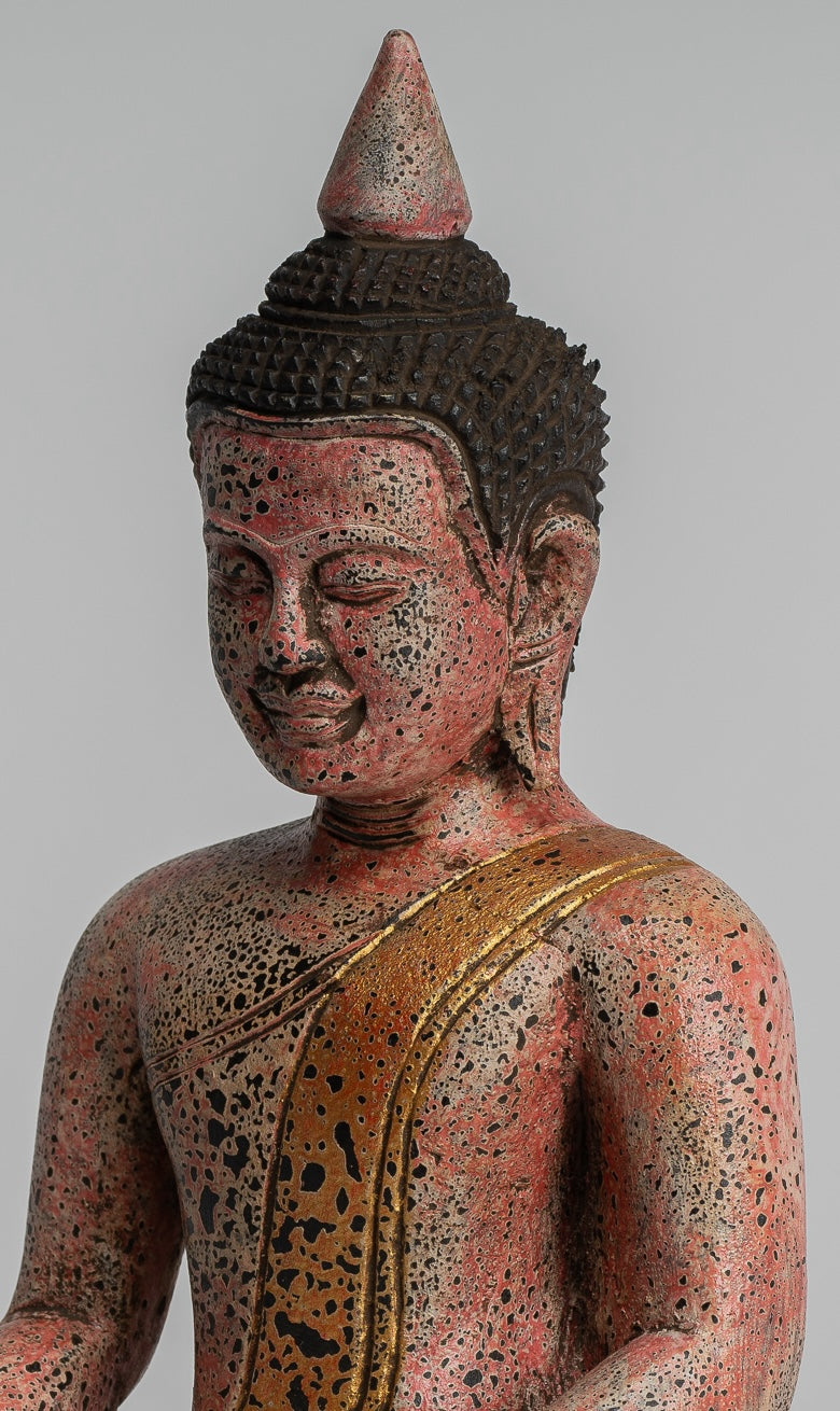 Estatua de Buda - Estatua de Buda de Buda de Madera Asia ASIA ASIA ASIA ASIA - 27 cm/11 "